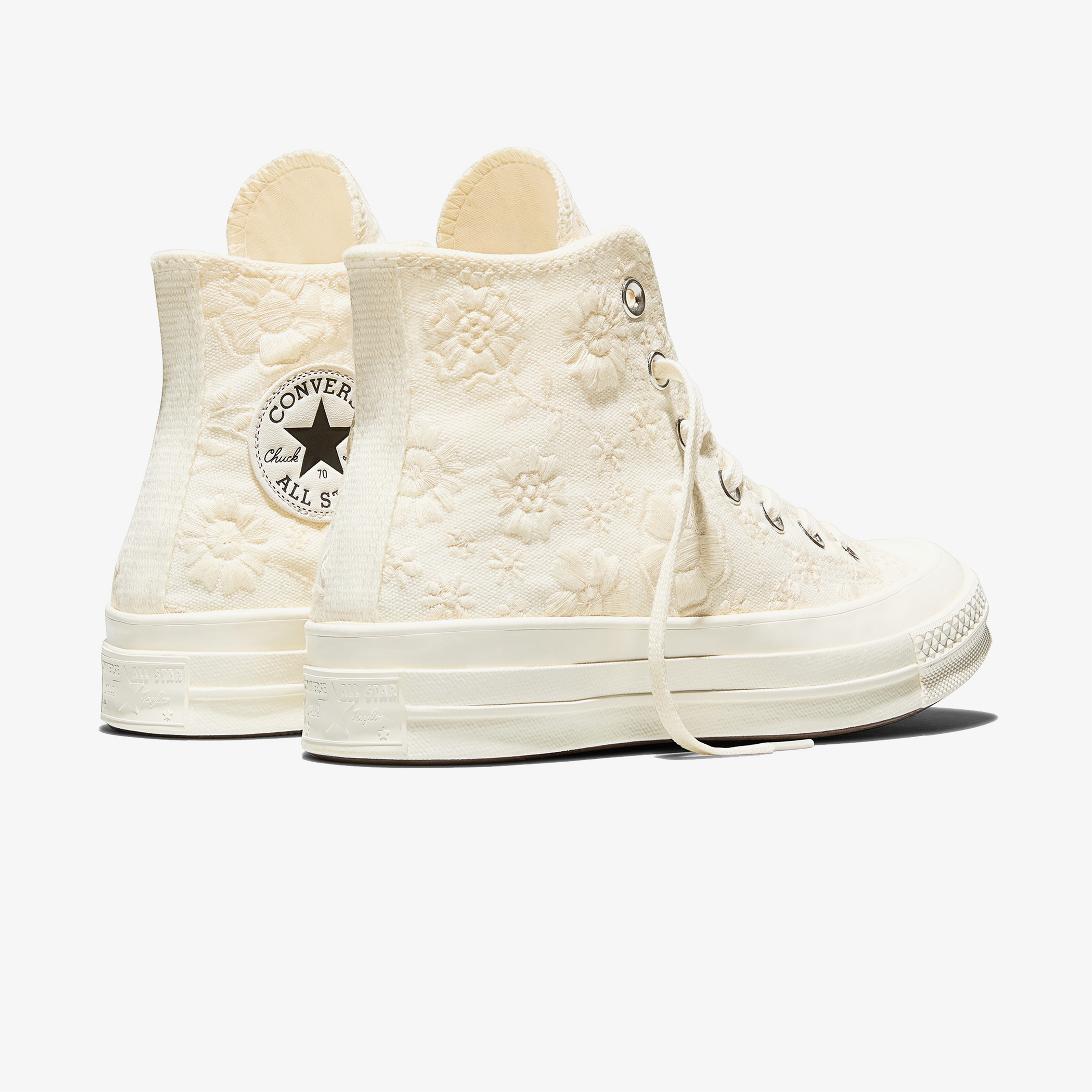Converse Chuck 70 Unisex Çiçek Desenli Krem Sneaker