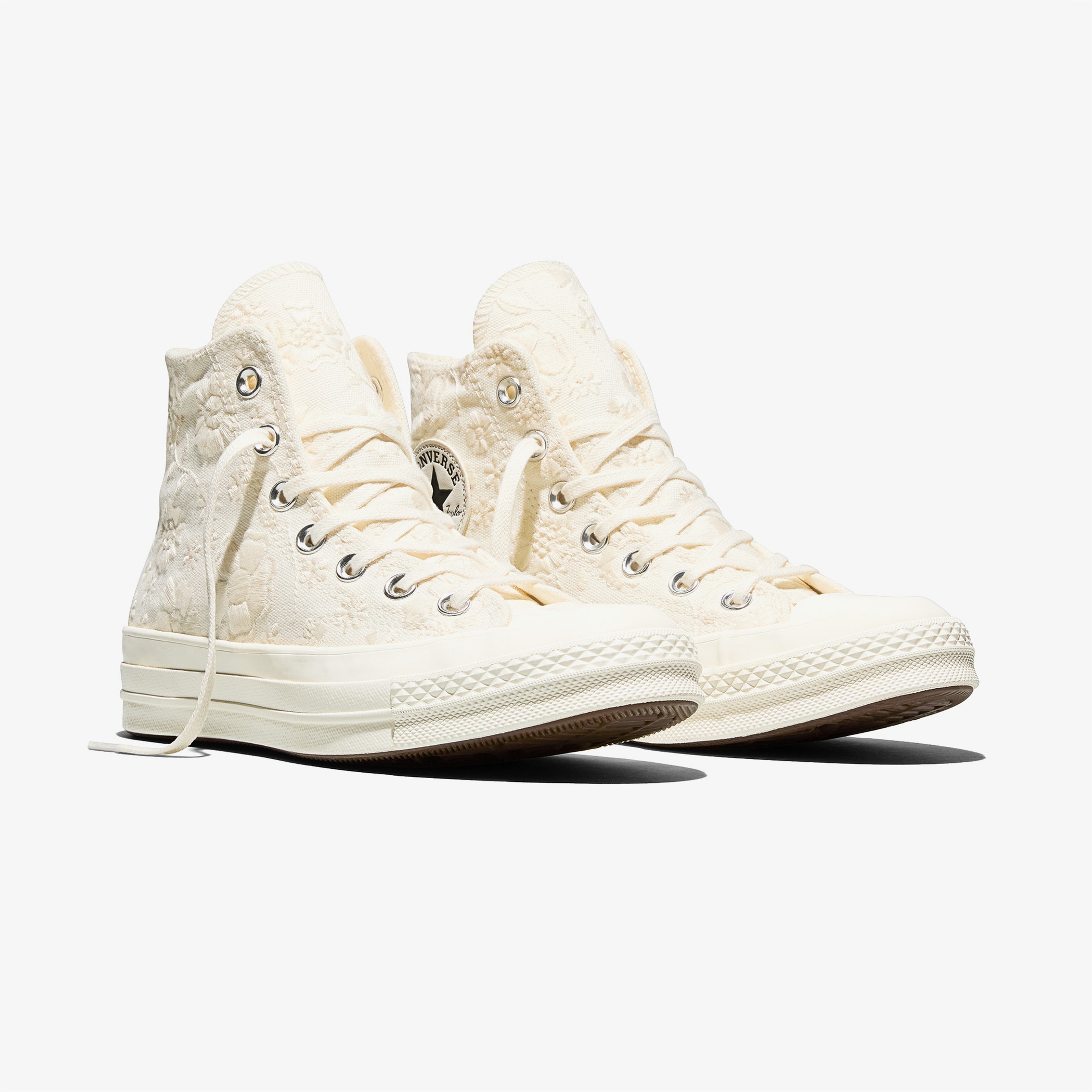 Converse Chuck 70 Unisex Çiçek Desenli Krem Sneaker