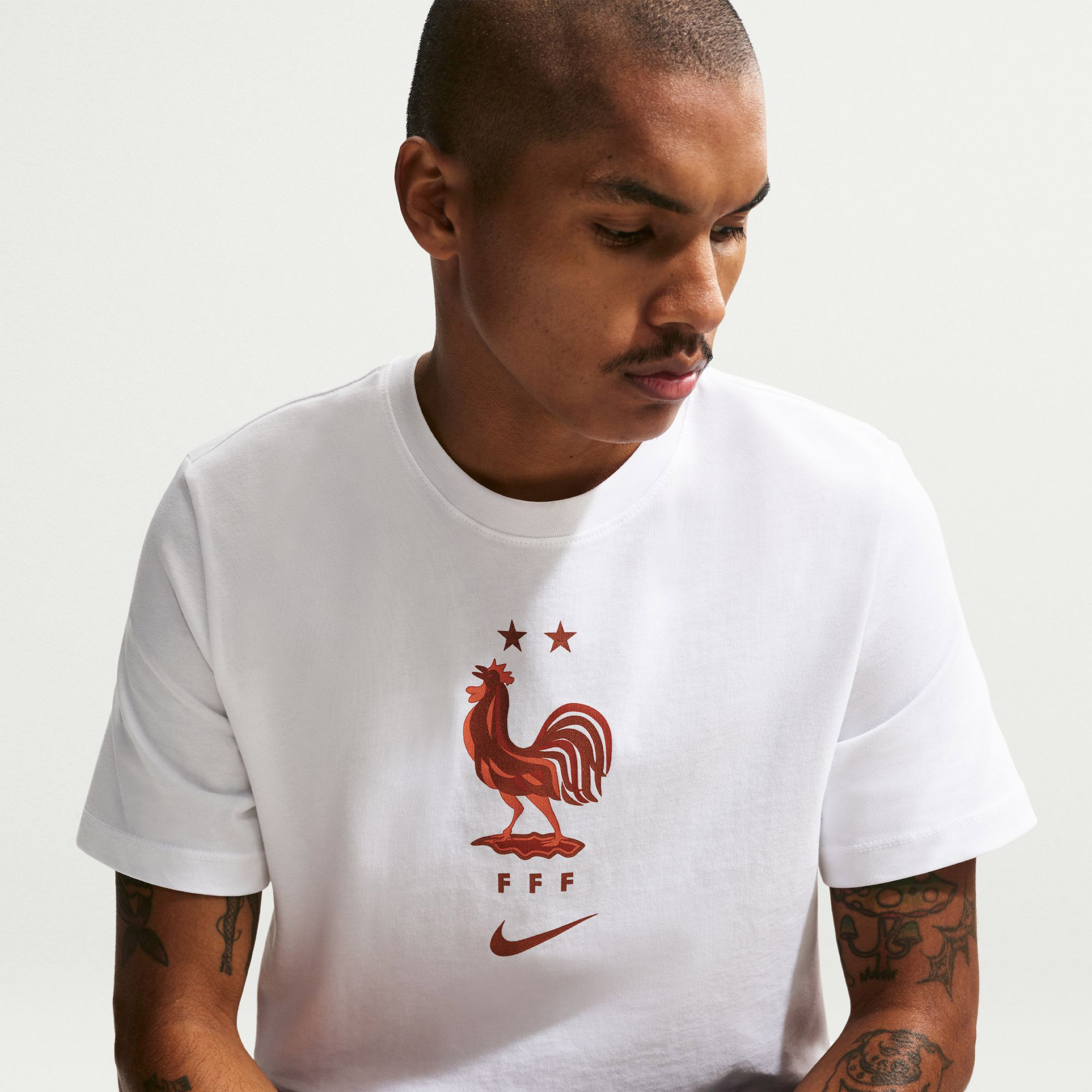 Nike Fransa Milli Takım Erkek Beyaz T-Shirt