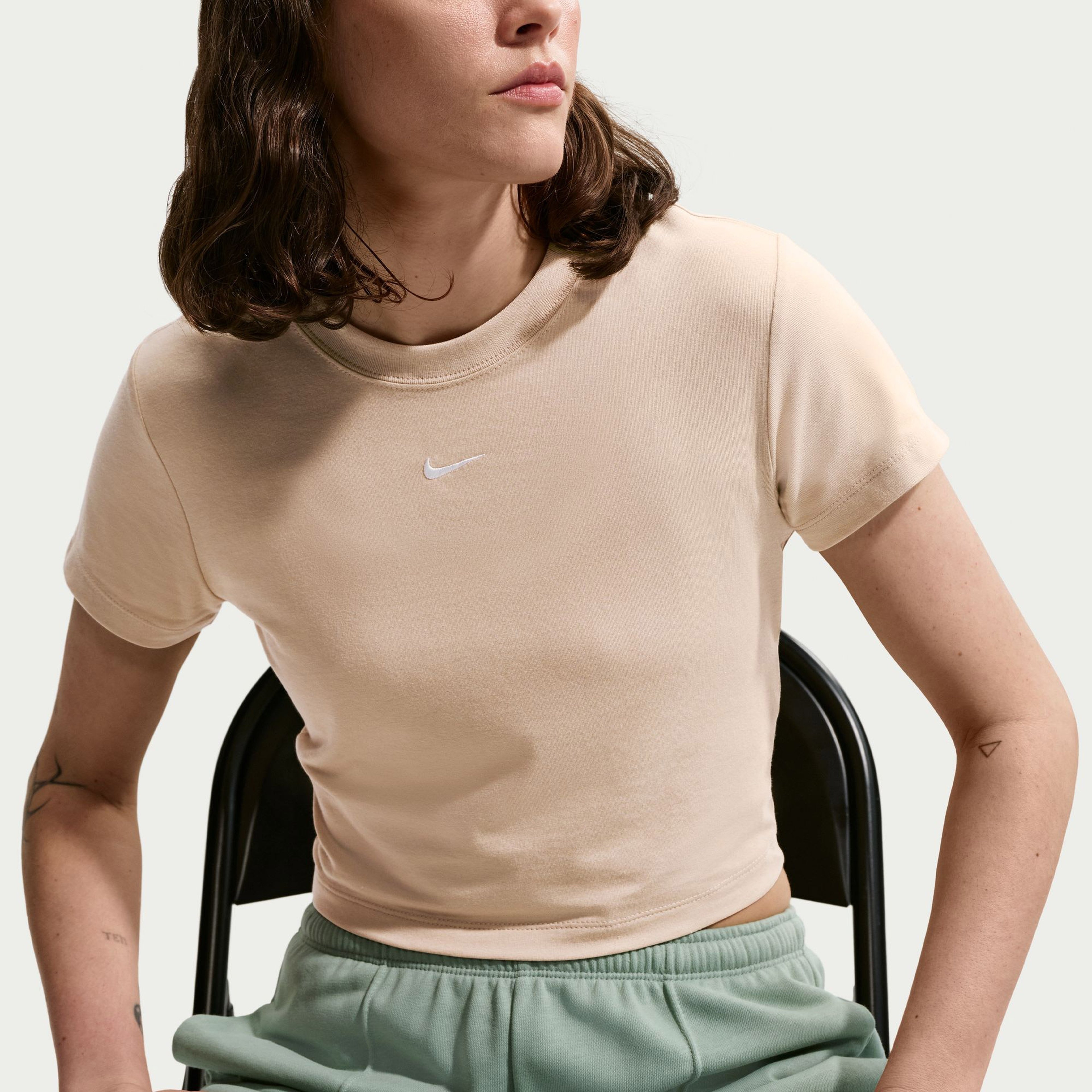 Nike Sportswear Chill Knit Kadın Kahverengi T-Shirt