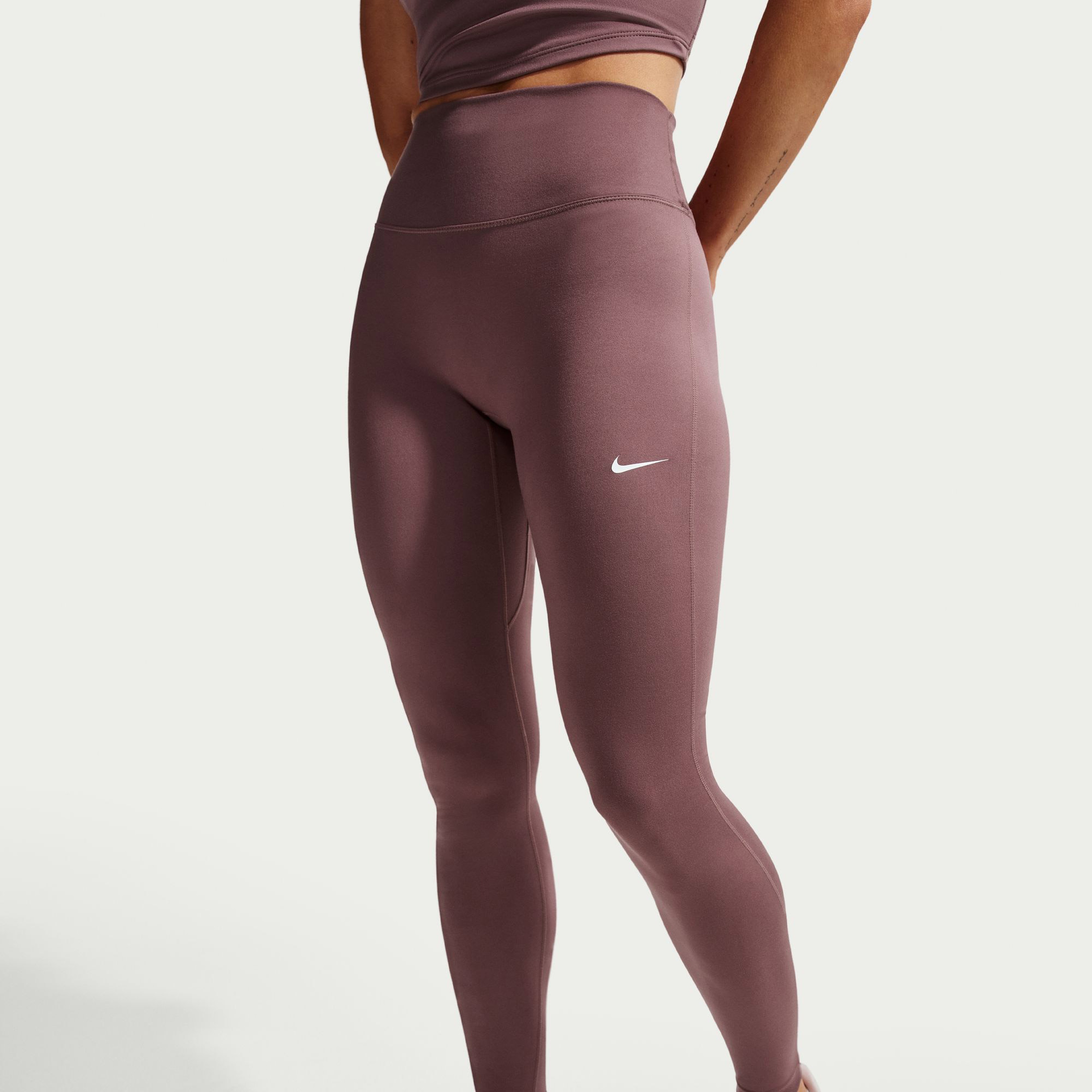 Nike One Seamless Front Kadın Mor Antrenman Tayt