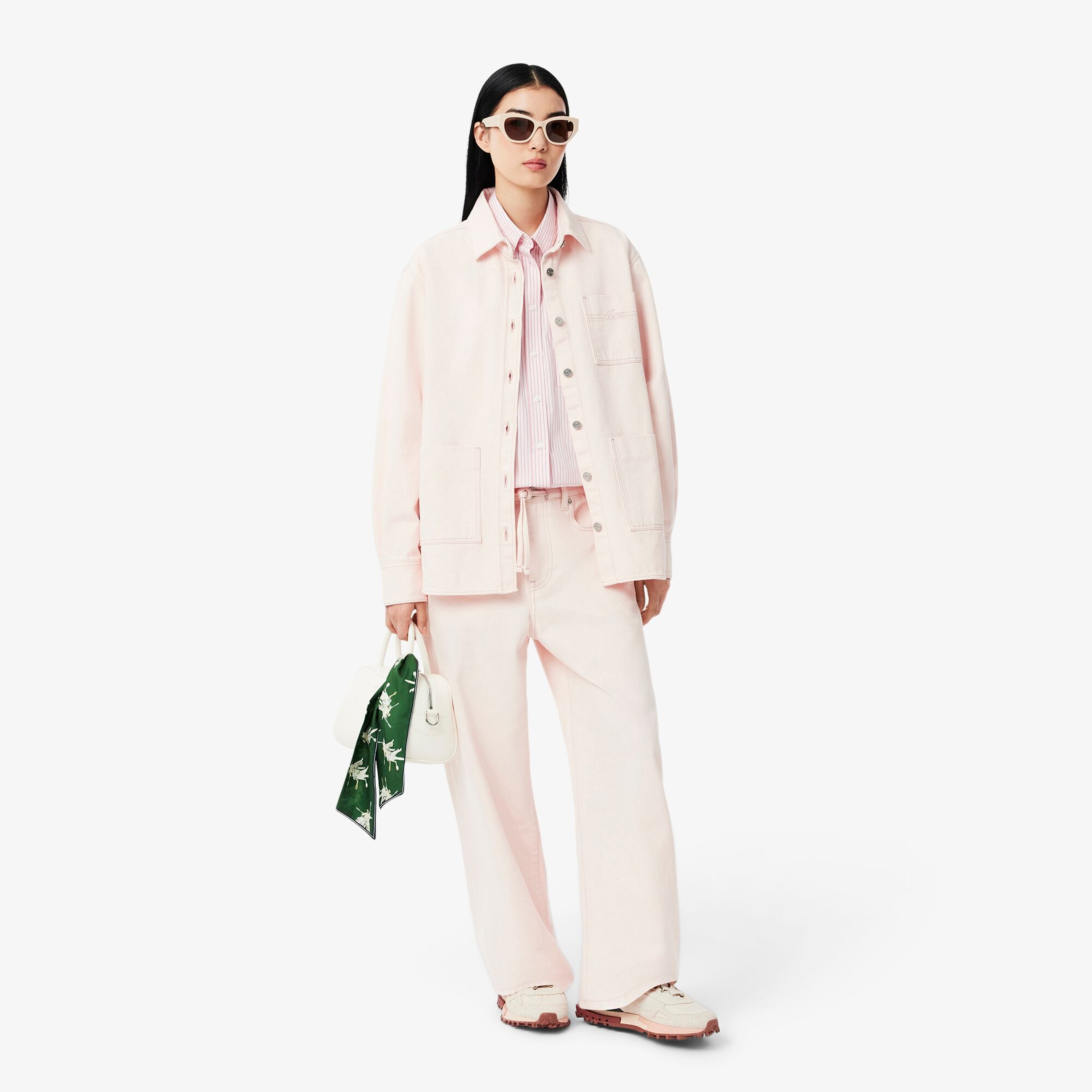 Lacoste Kadın Relaxed Fit Denim Pembe Ceket