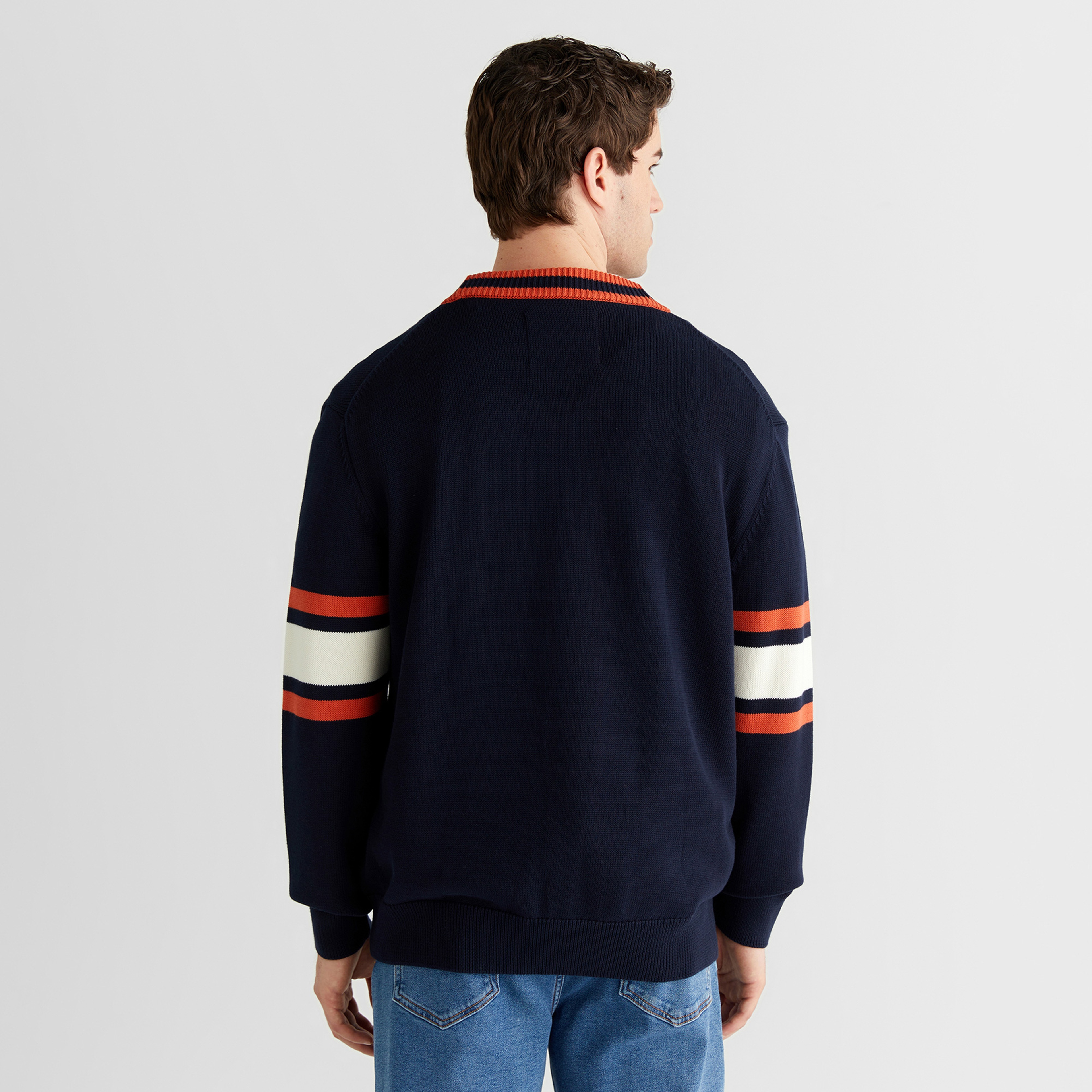 GANT Erkek Lacivert Regular Fit V Yaka Hırka