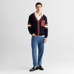 GANT Erkek Lacivert Regular Fit V Yaka Hırka