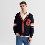 GANT Erkek Lacivert Regular Fit V Yaka Hırka