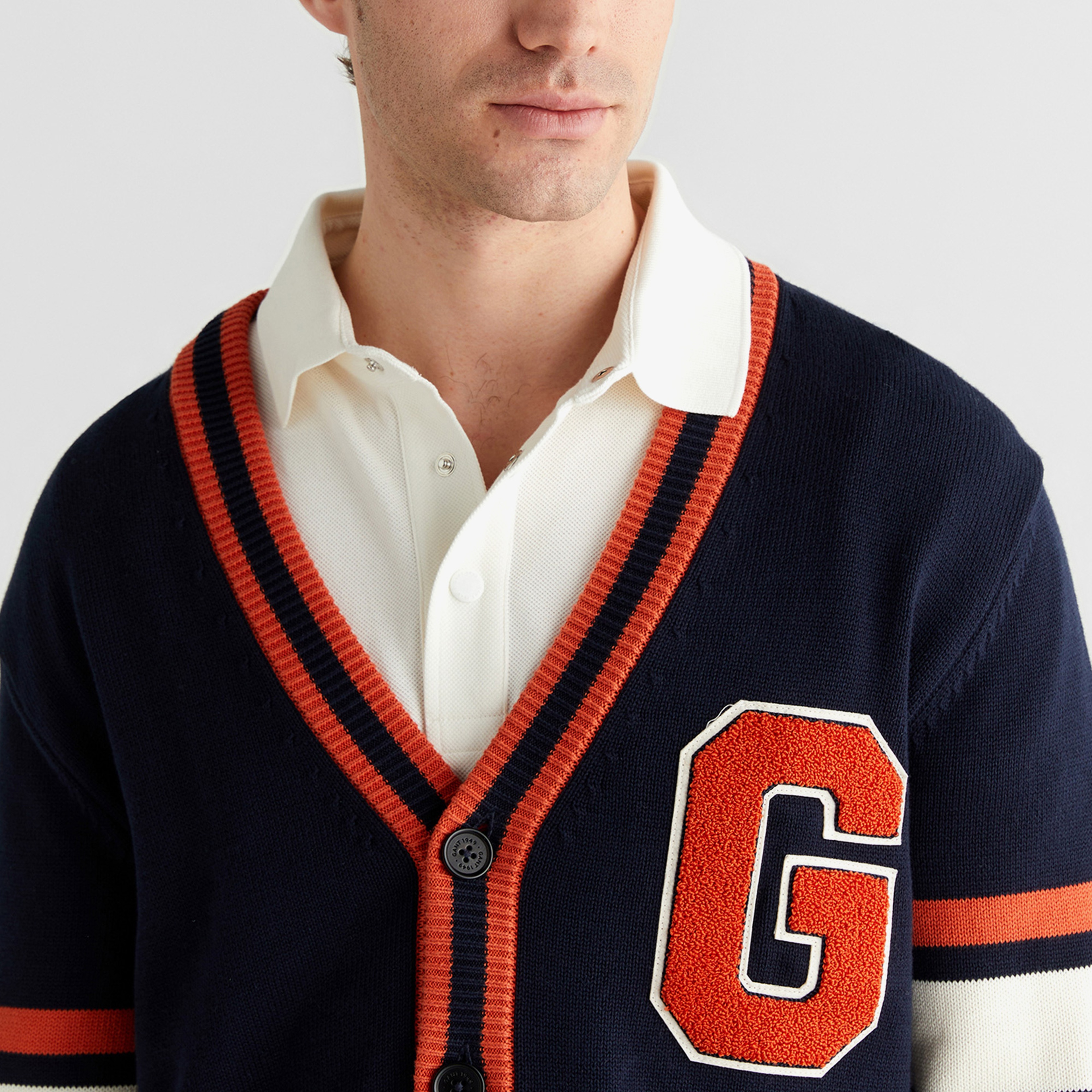 GANT Erkek Lacivert Regular Fit V Yaka Hırka