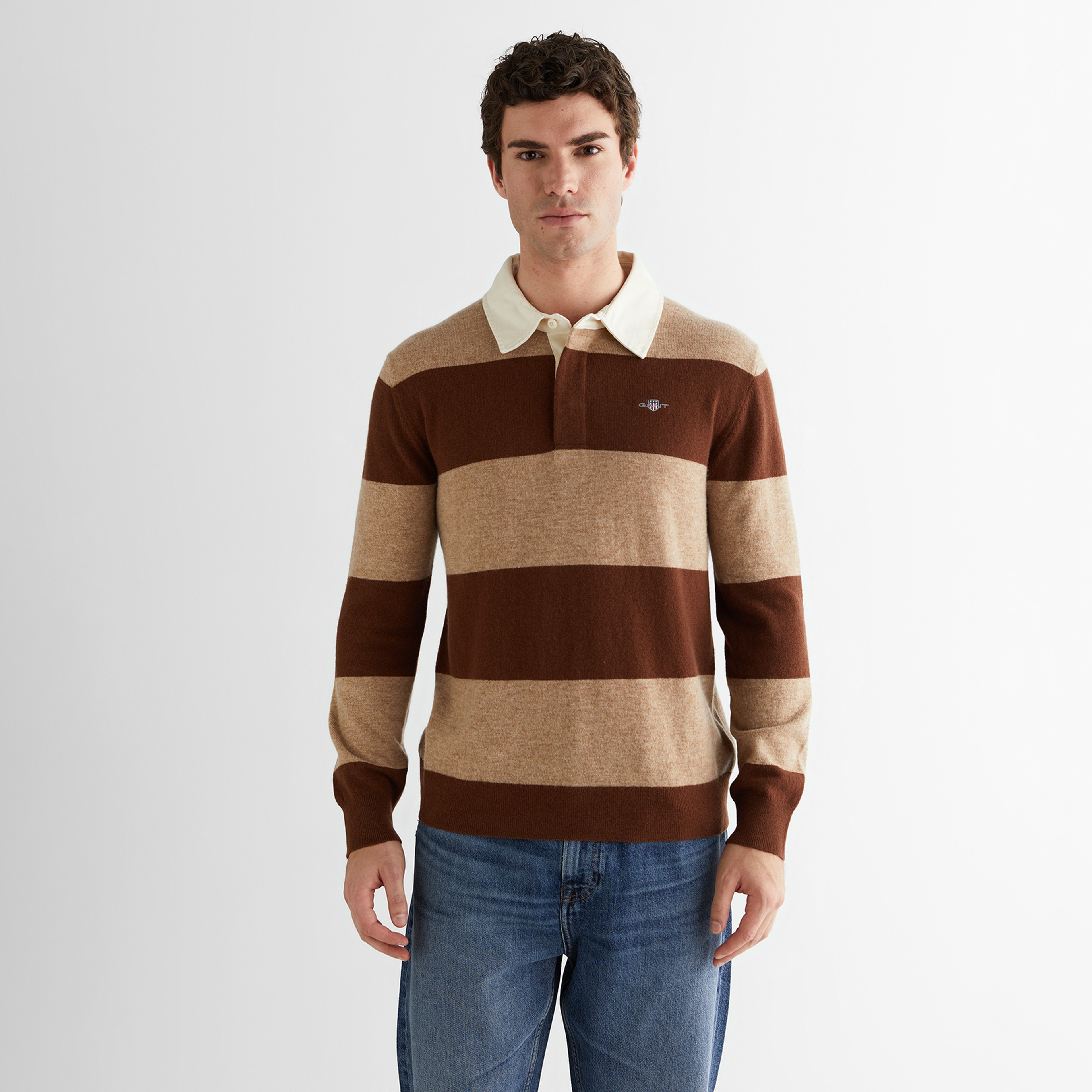 GANT Erkek Bej Regular Fit Polo Yaka Triko