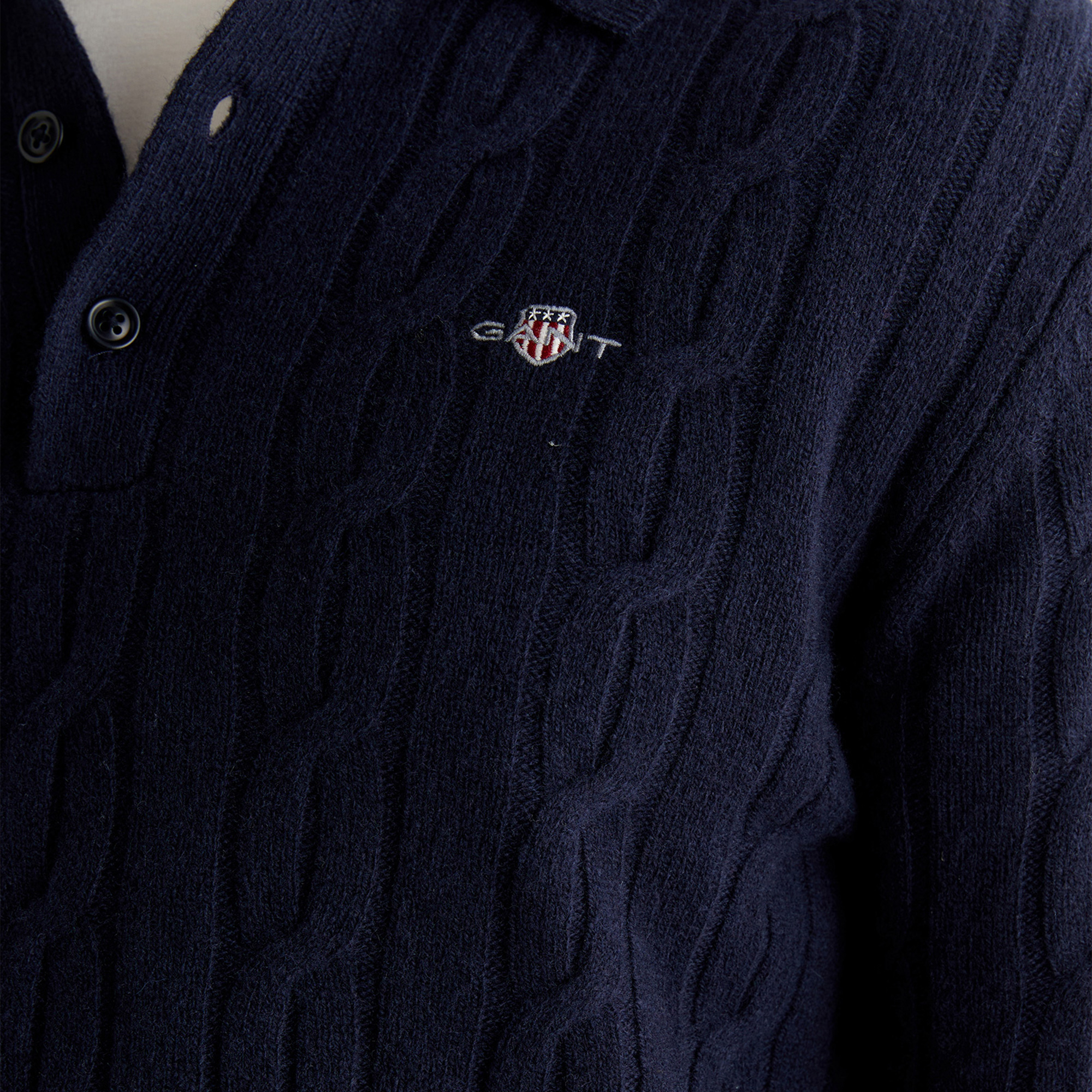 GANT Erkek Lacivert Regular Fit Polo Yaka Triko
