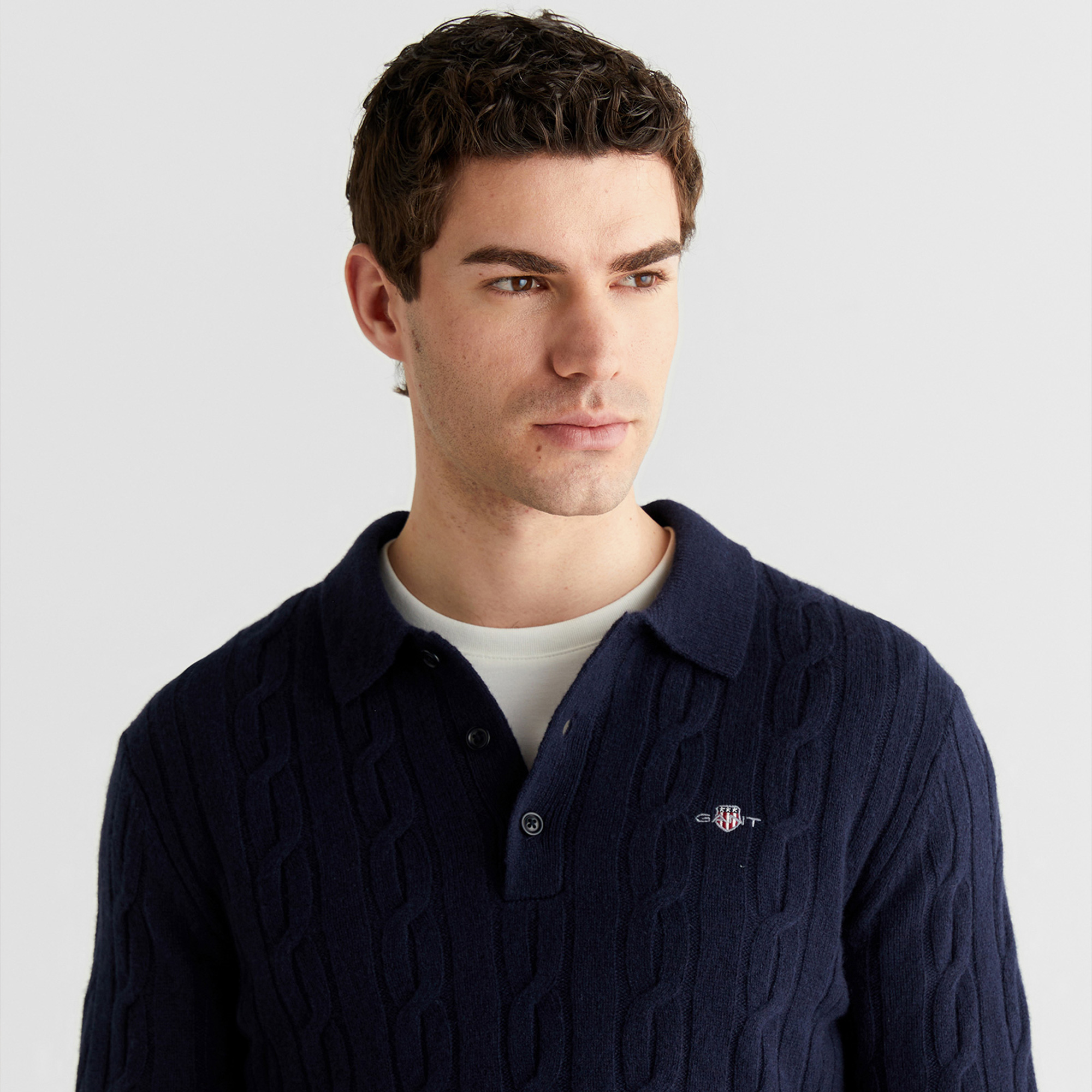 GANT Erkek Lacivert Regular Fit Polo Yaka Triko