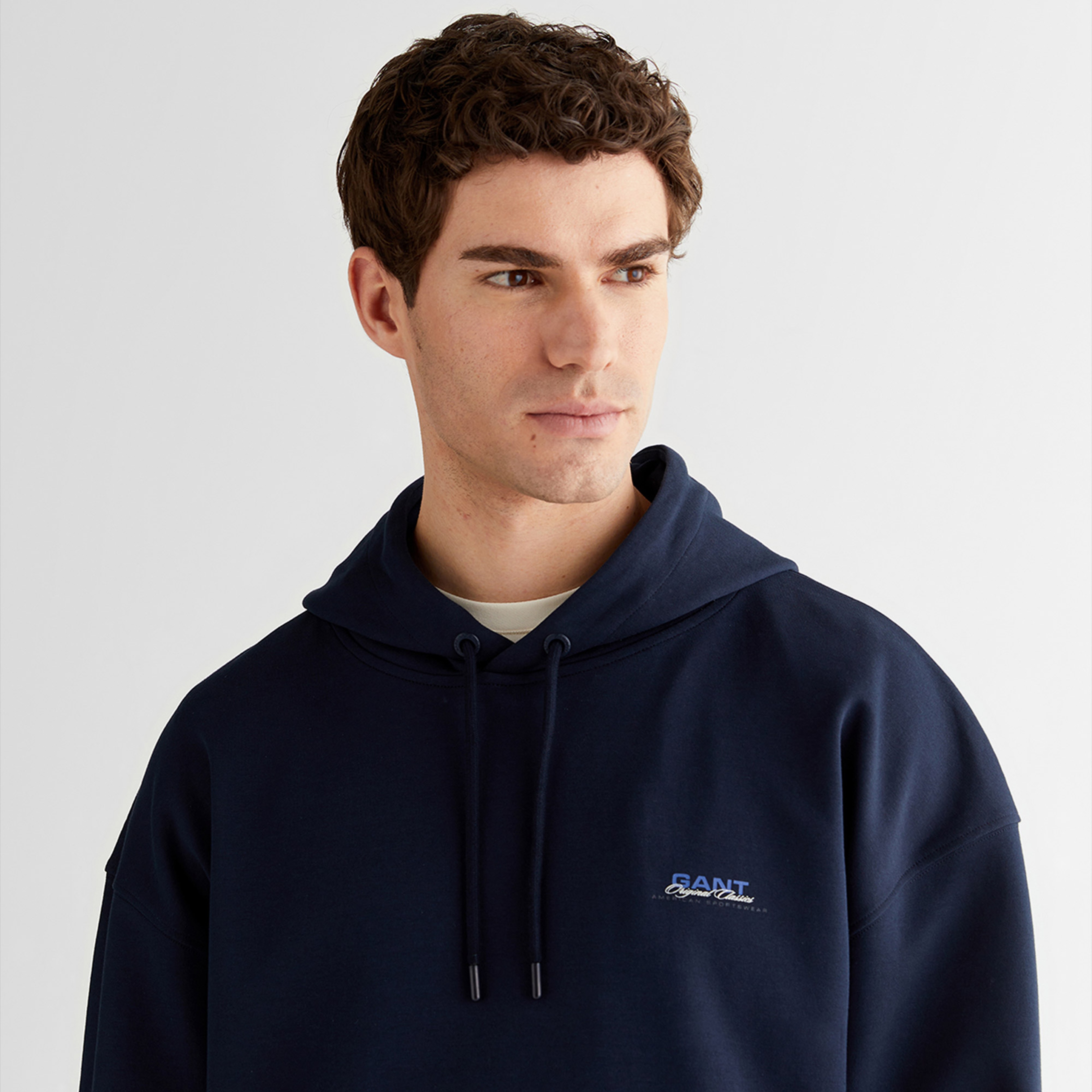 GANT Erkek Lacivert Regular Fit Kapüşonlu Sweatshirt