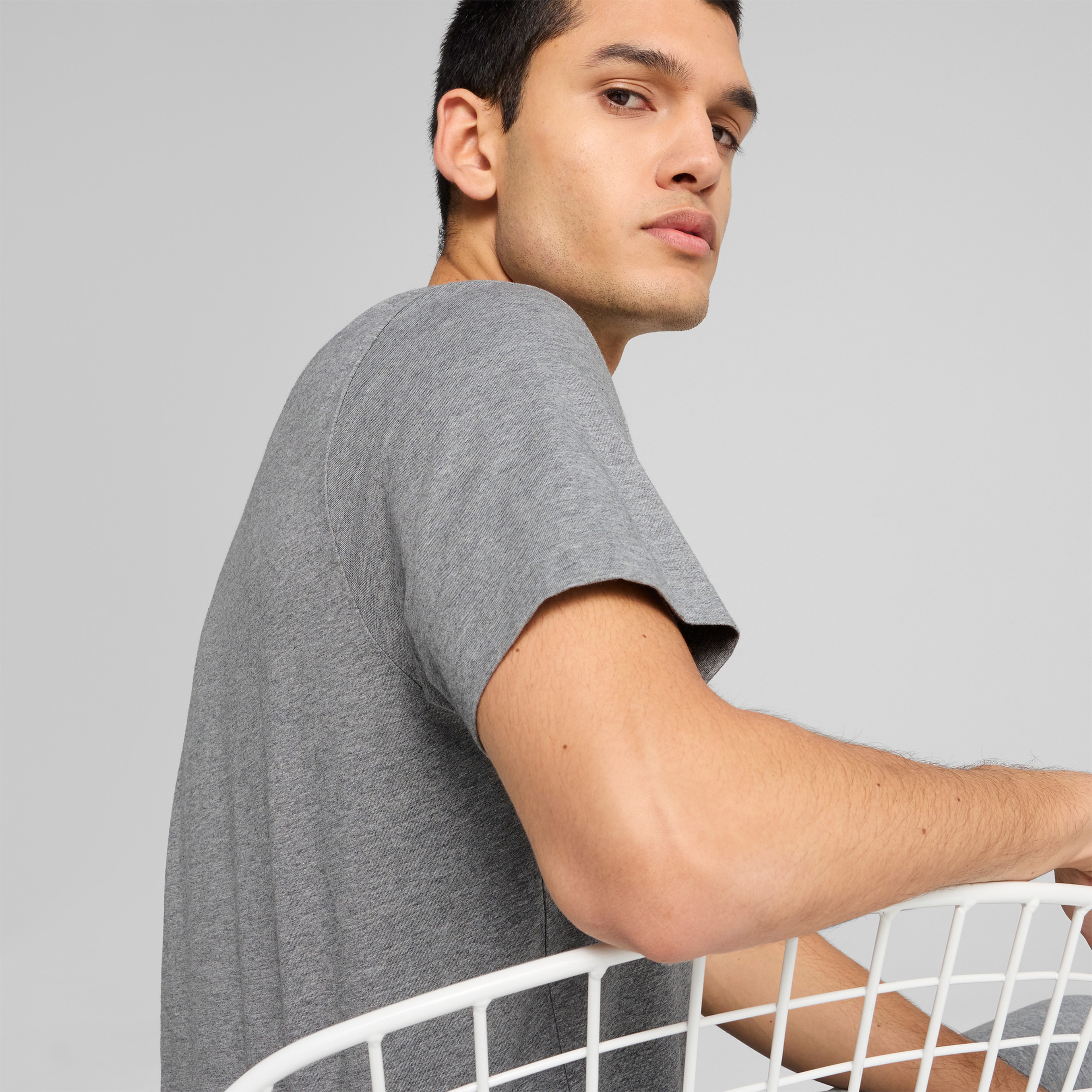 Puma Essentials No. 1 Logo  Erkek Gri T-Shirt