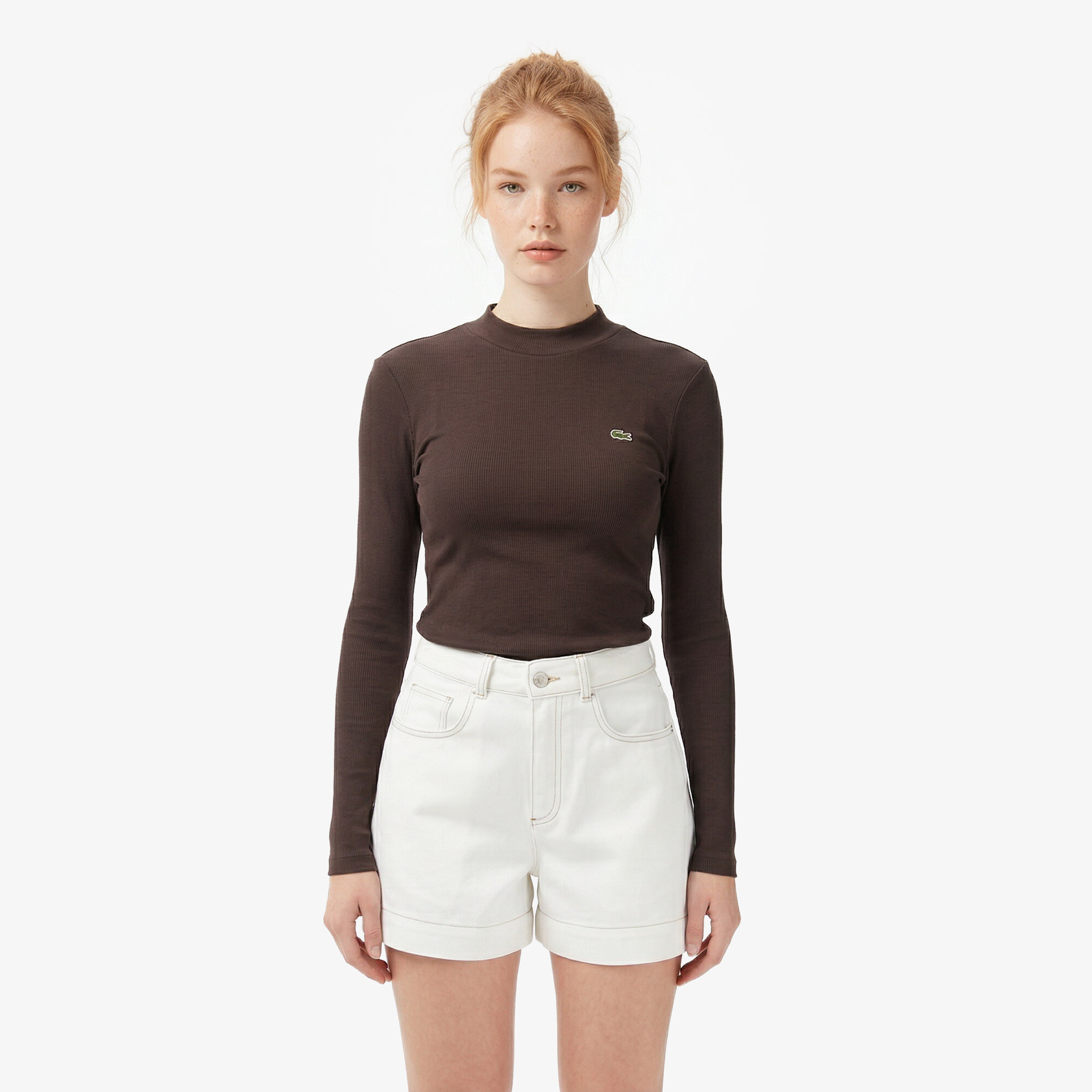 Lacoste Regular Fit Kadın Kahverengi T-Shirt