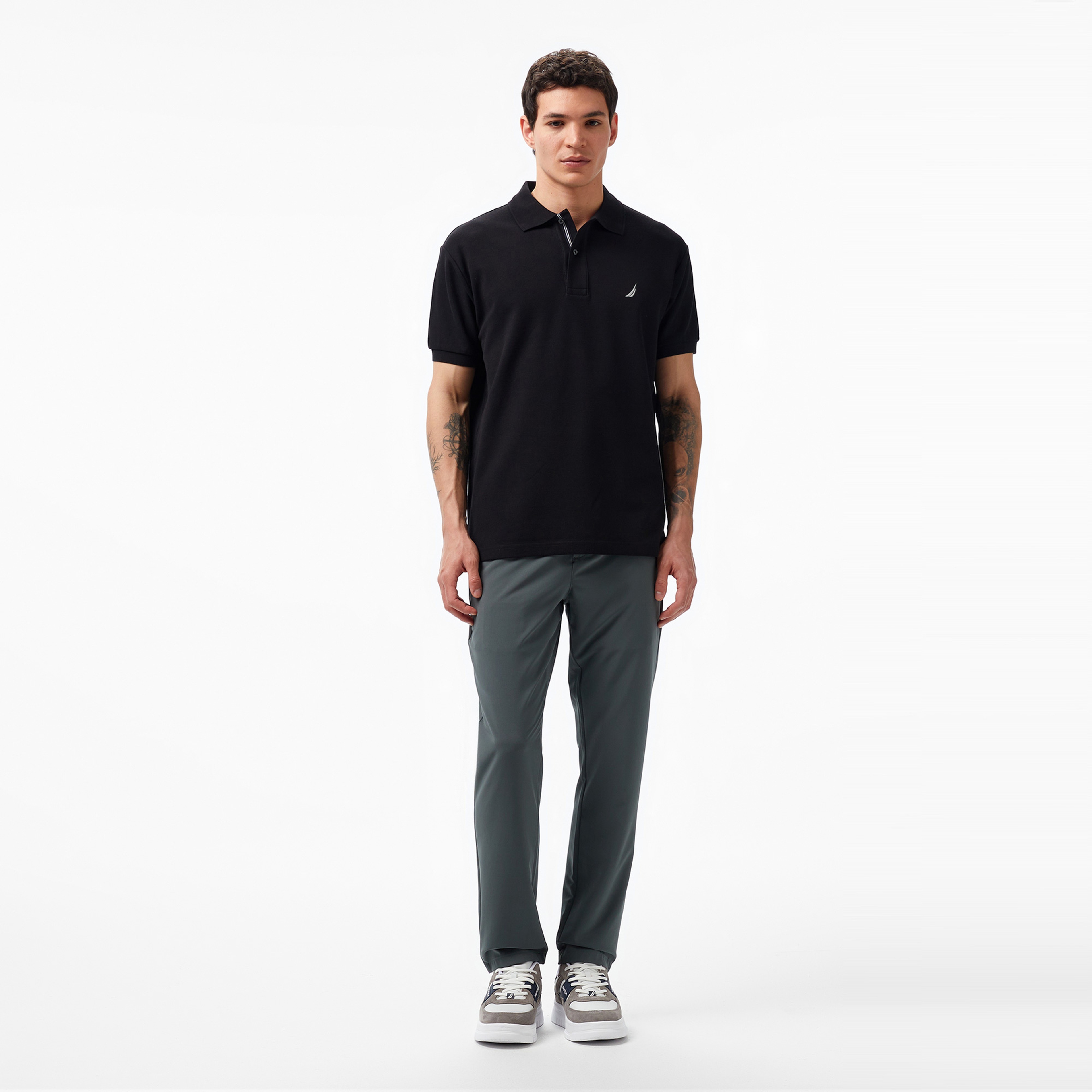 Nautica Erkek Siyah Classic Fit Kısa Kollu Polo