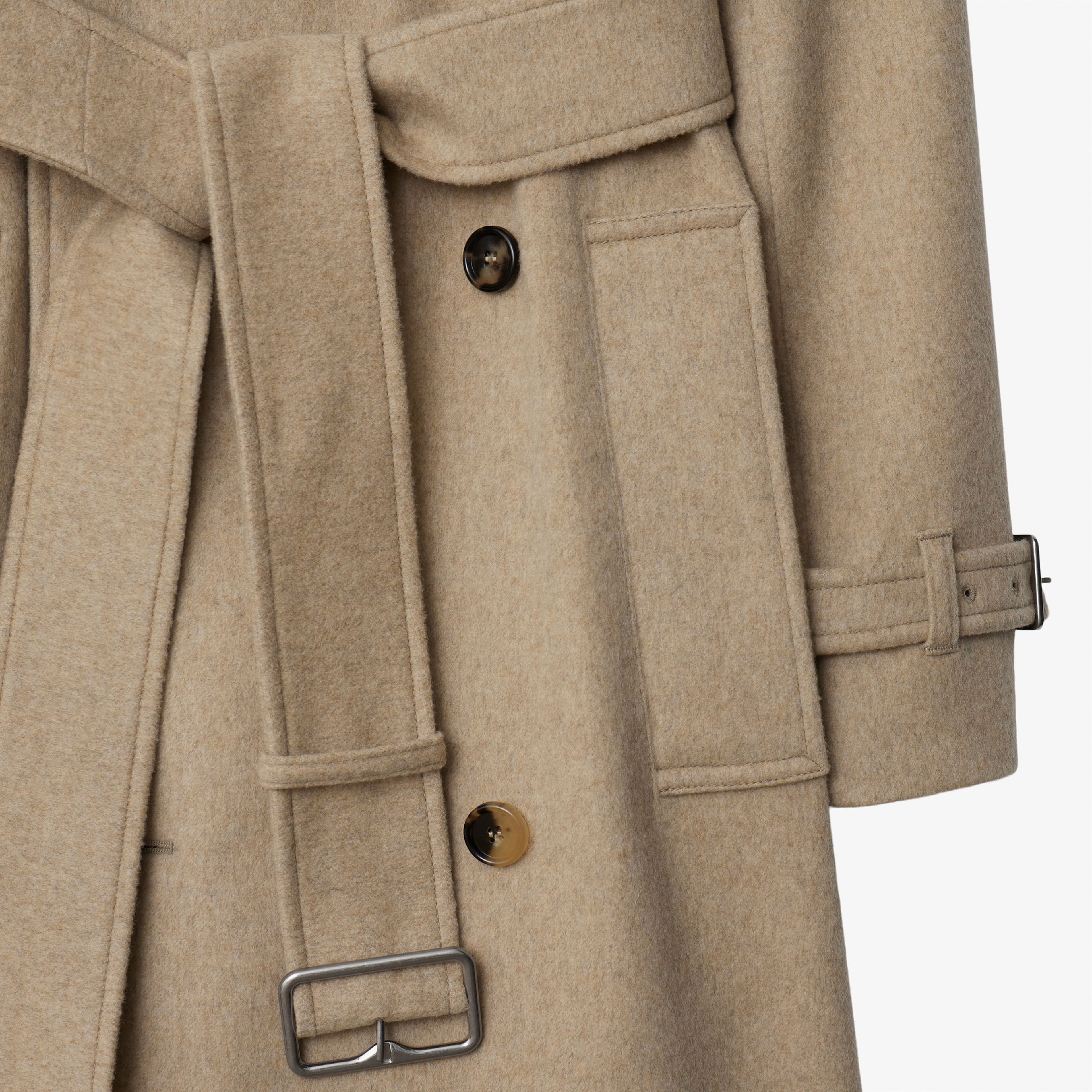Burberry Kaşmir Trench Kadın Bej Mont