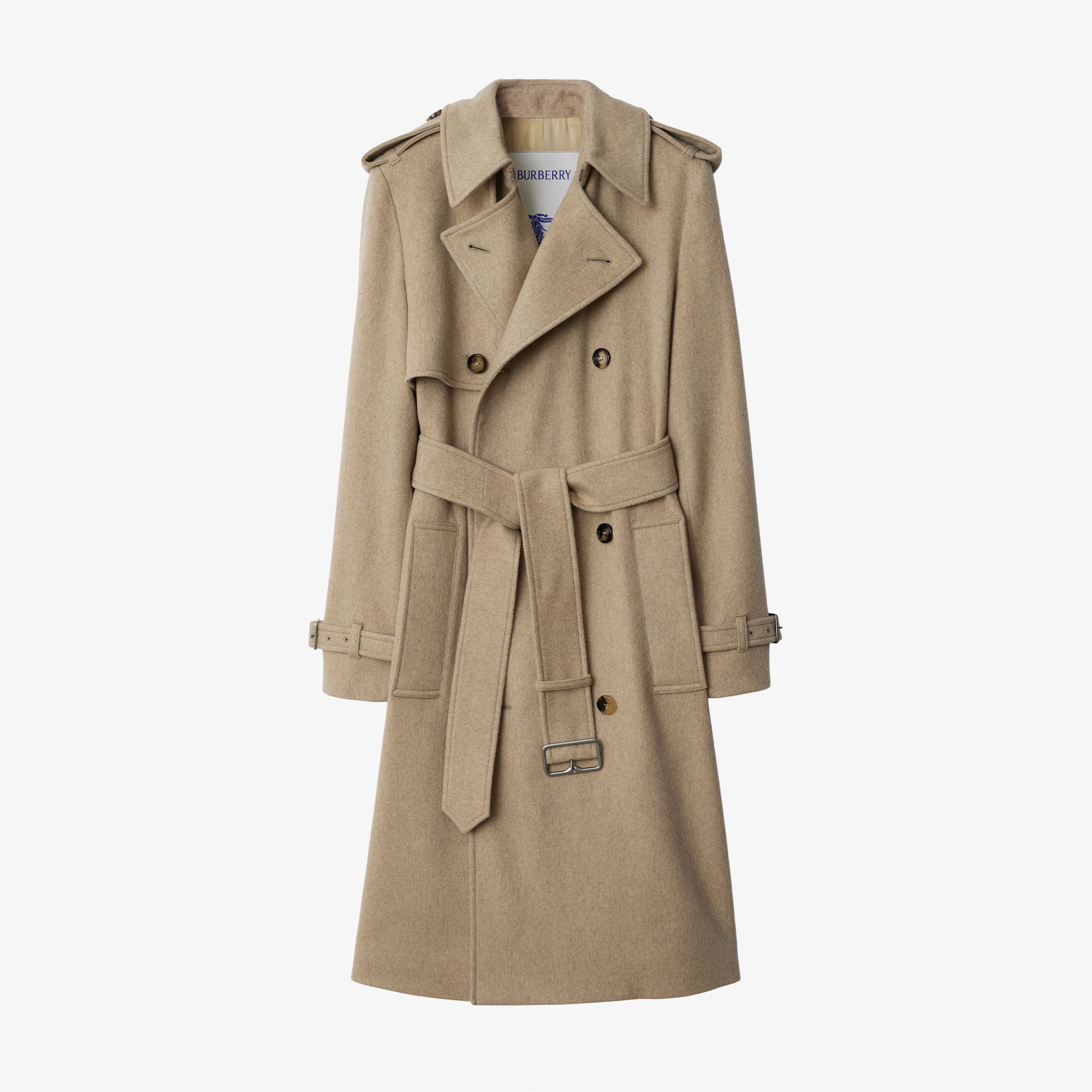 Burberry Kaşmir Trench Kadın Bej Mont