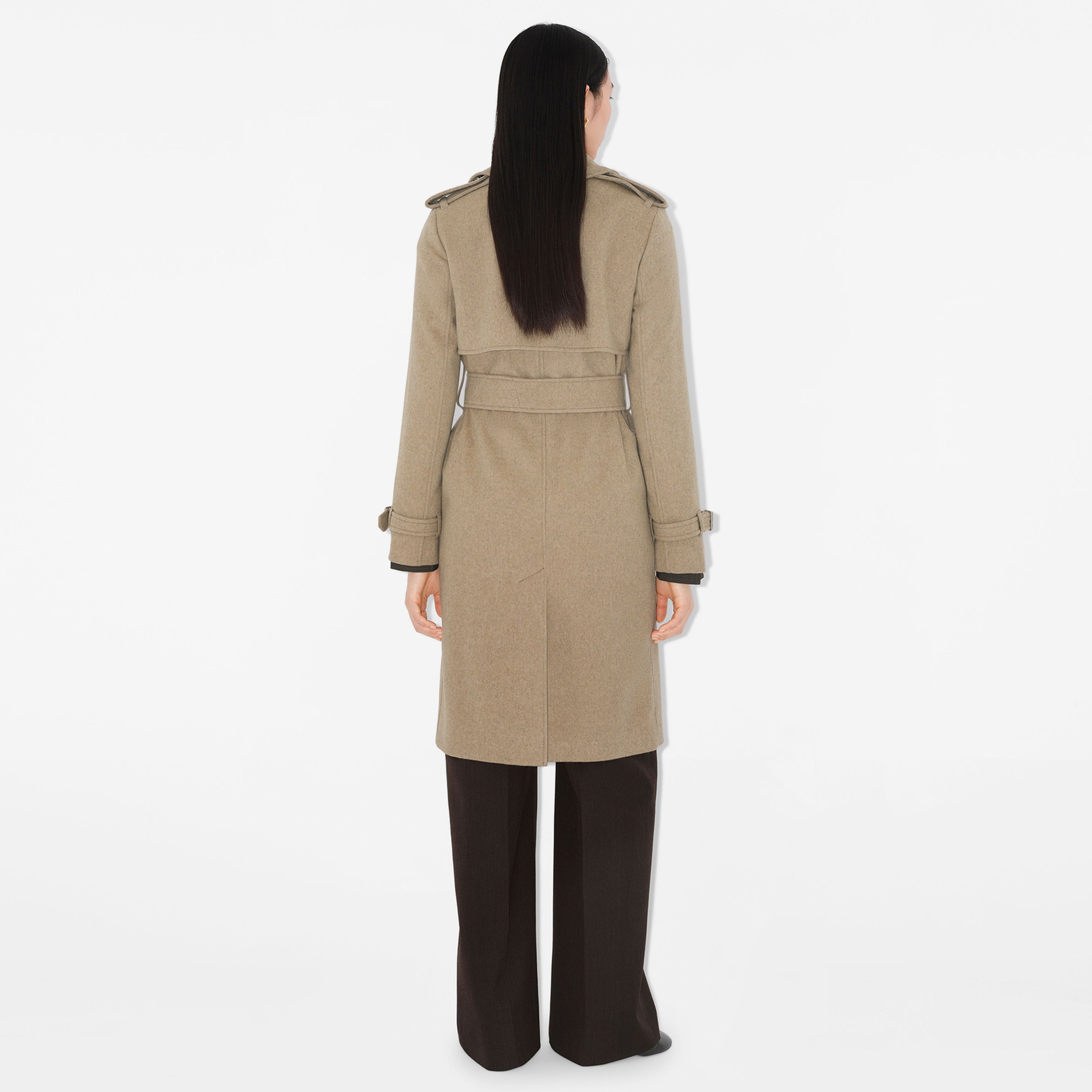 Burberry Kaşmir Trench Kadın Bej Mont