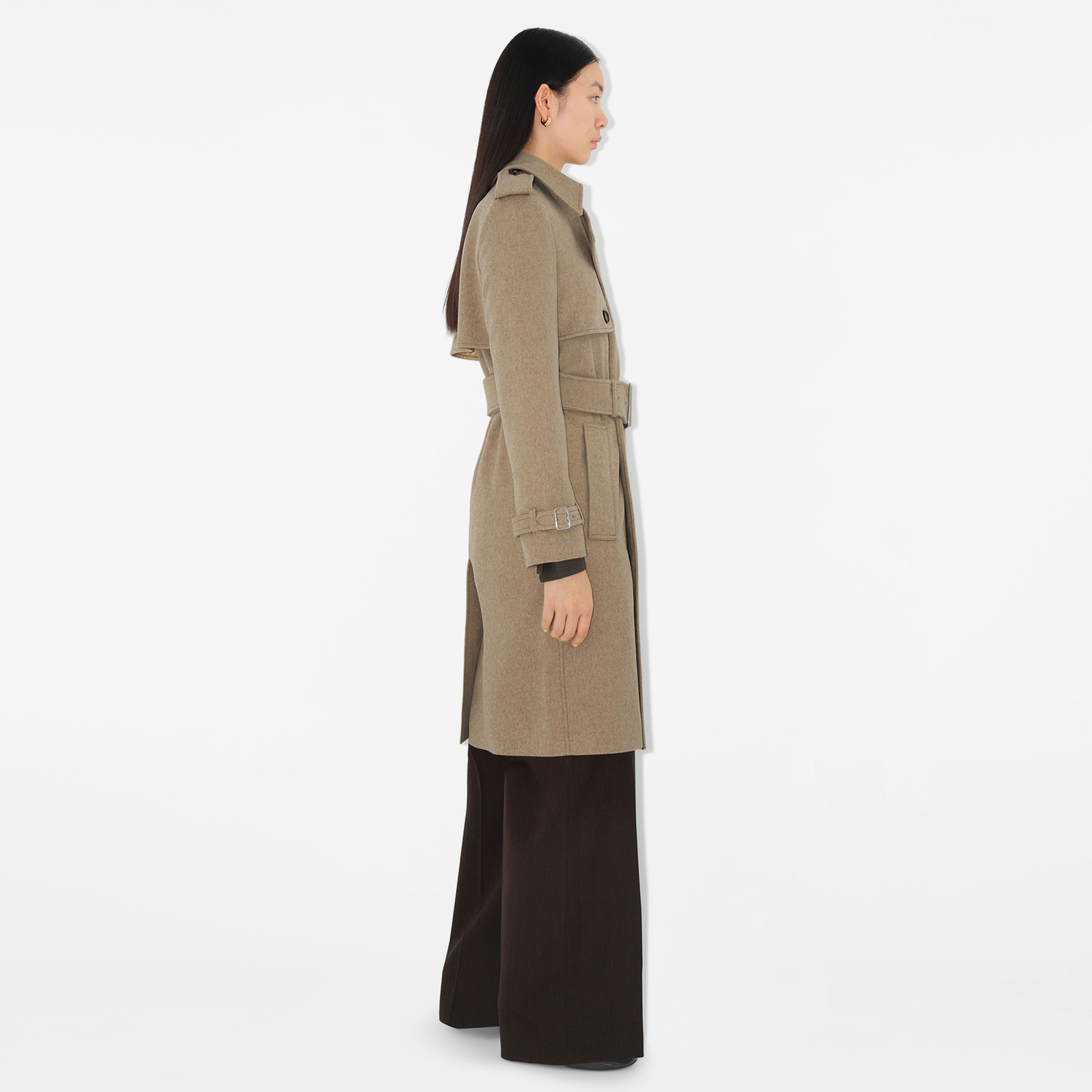 Burberry Kaşmir Trench Kadın Bej Mont