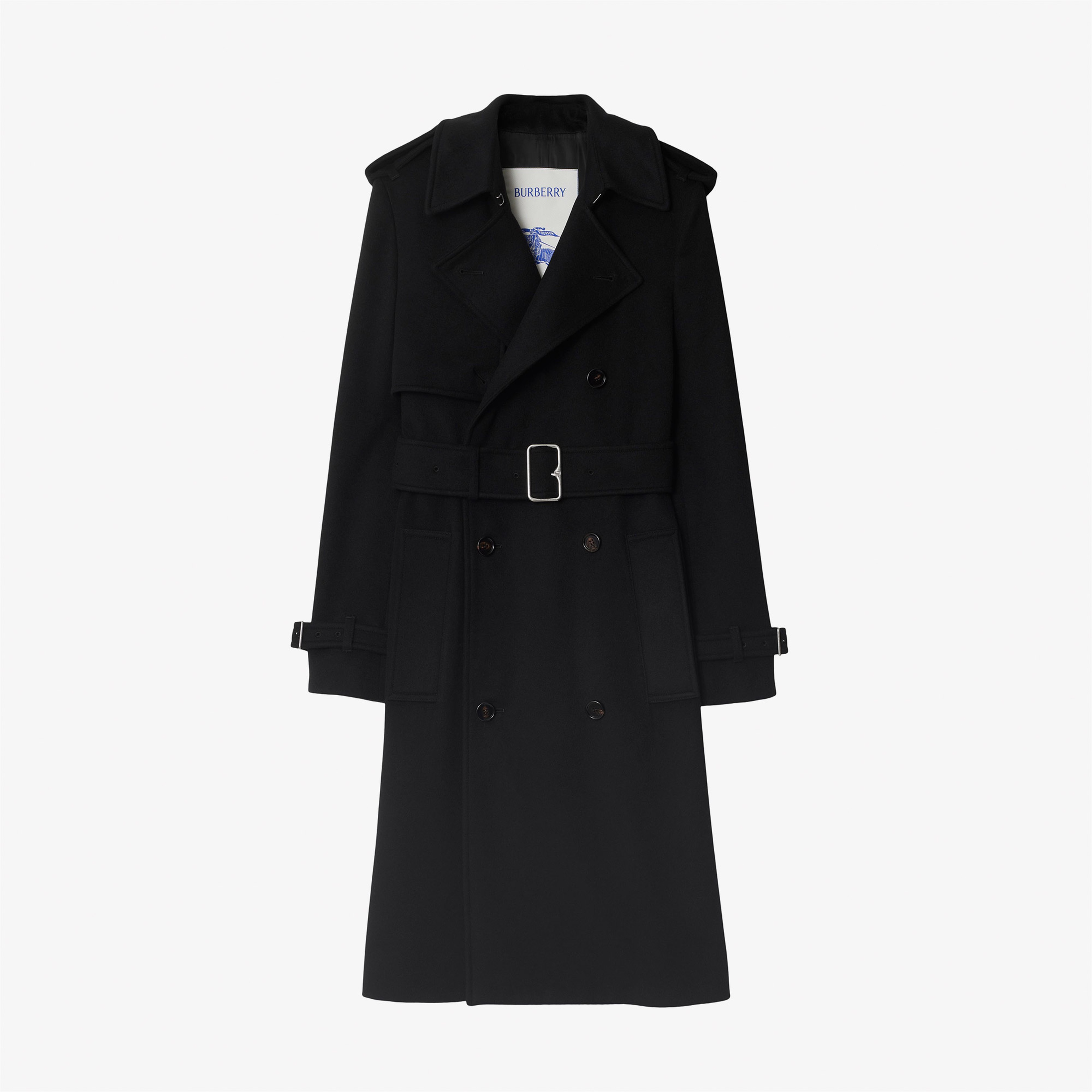 Burberry Kaşmir Trench Kadın Siyah Mont
