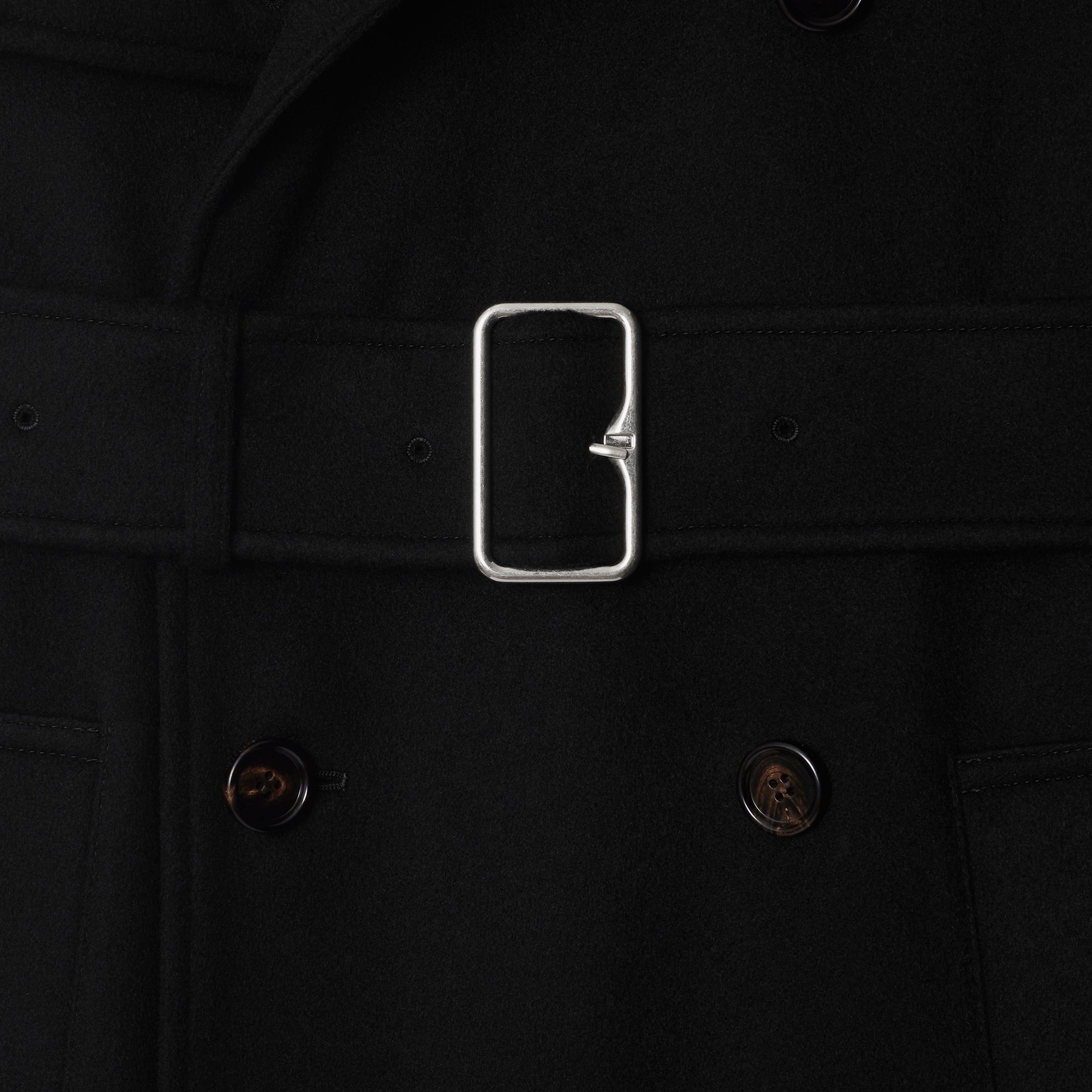 Burberry Kaşmir Trench Kadın Siyah Mont