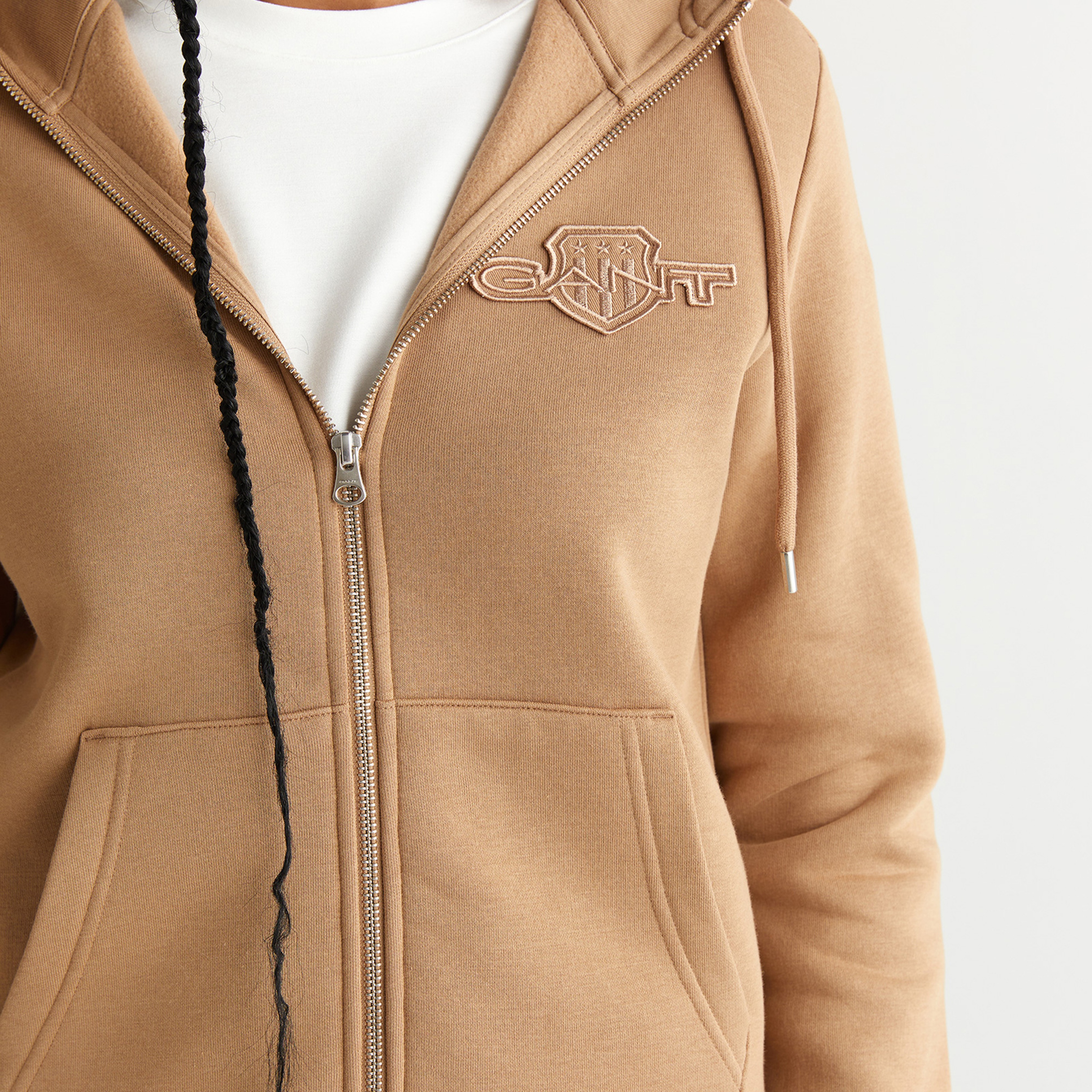 GANT Kadın Yeşil Regular Fit Kapüşonlu Fermuarlıı Sweatshirt