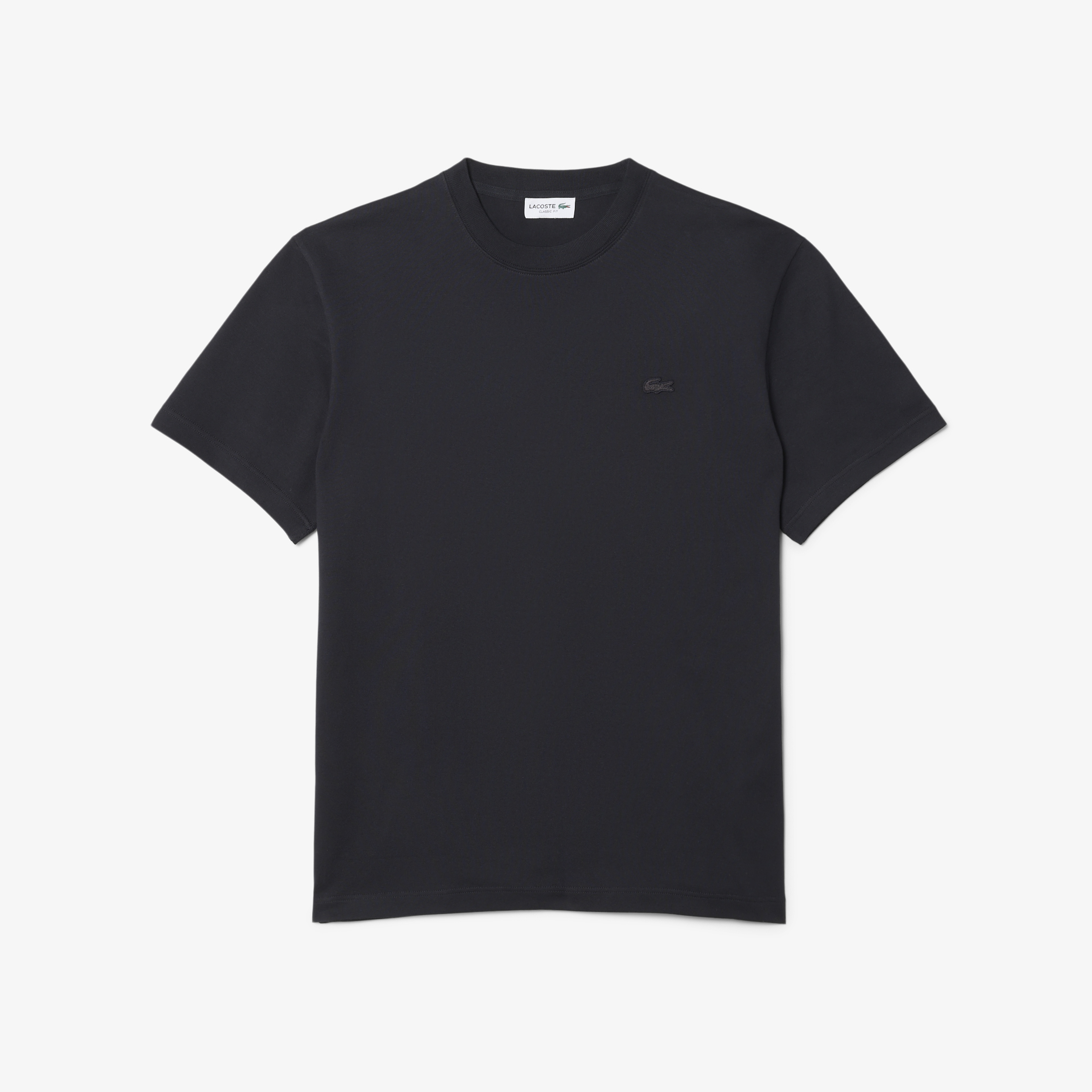 Erkek Classic Fit Bisiklet Yaka Baskılı Koyu Gri T-Shirt