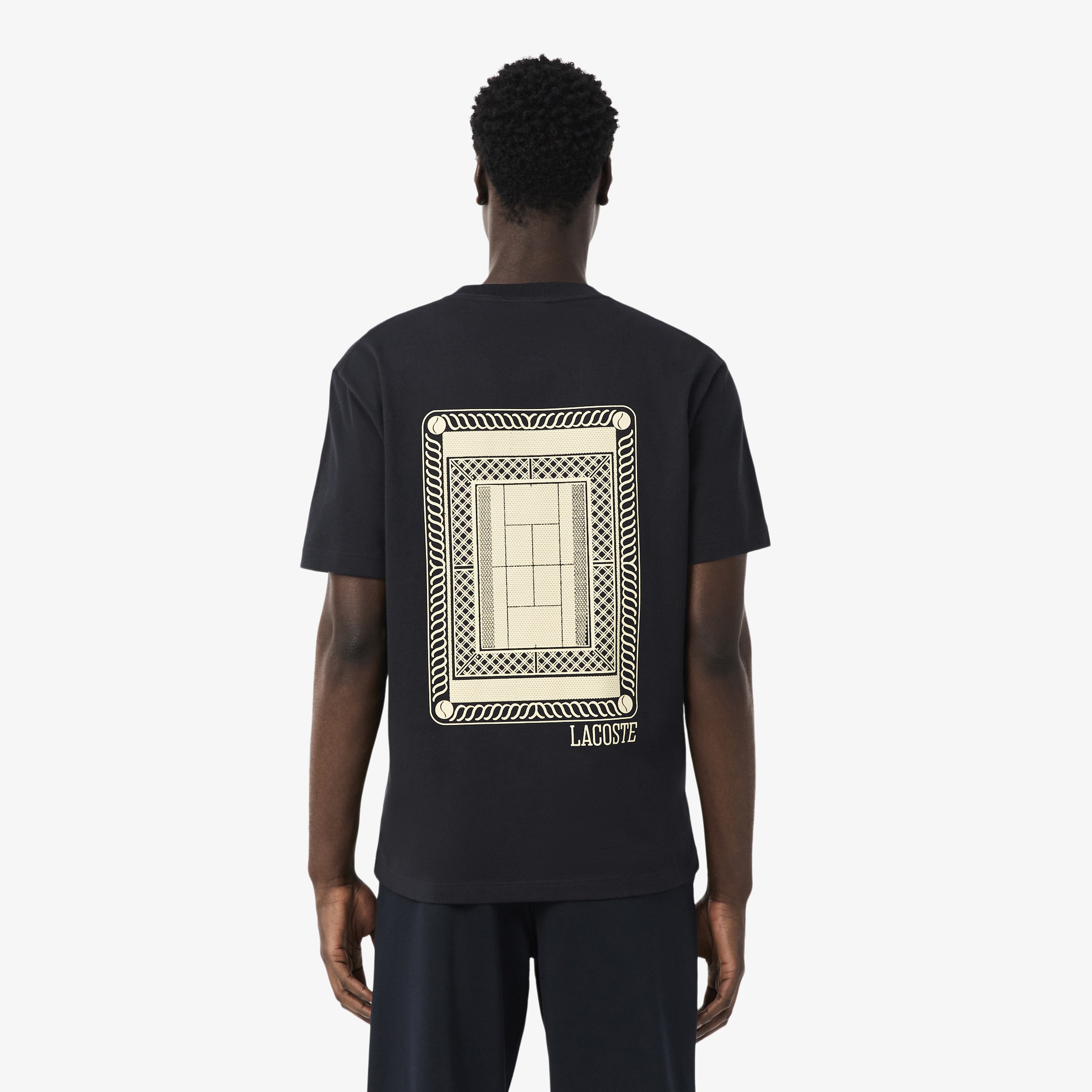 Erkek Classic Fit Bisiklet Yaka Baskılı Koyu Gri T-Shirt