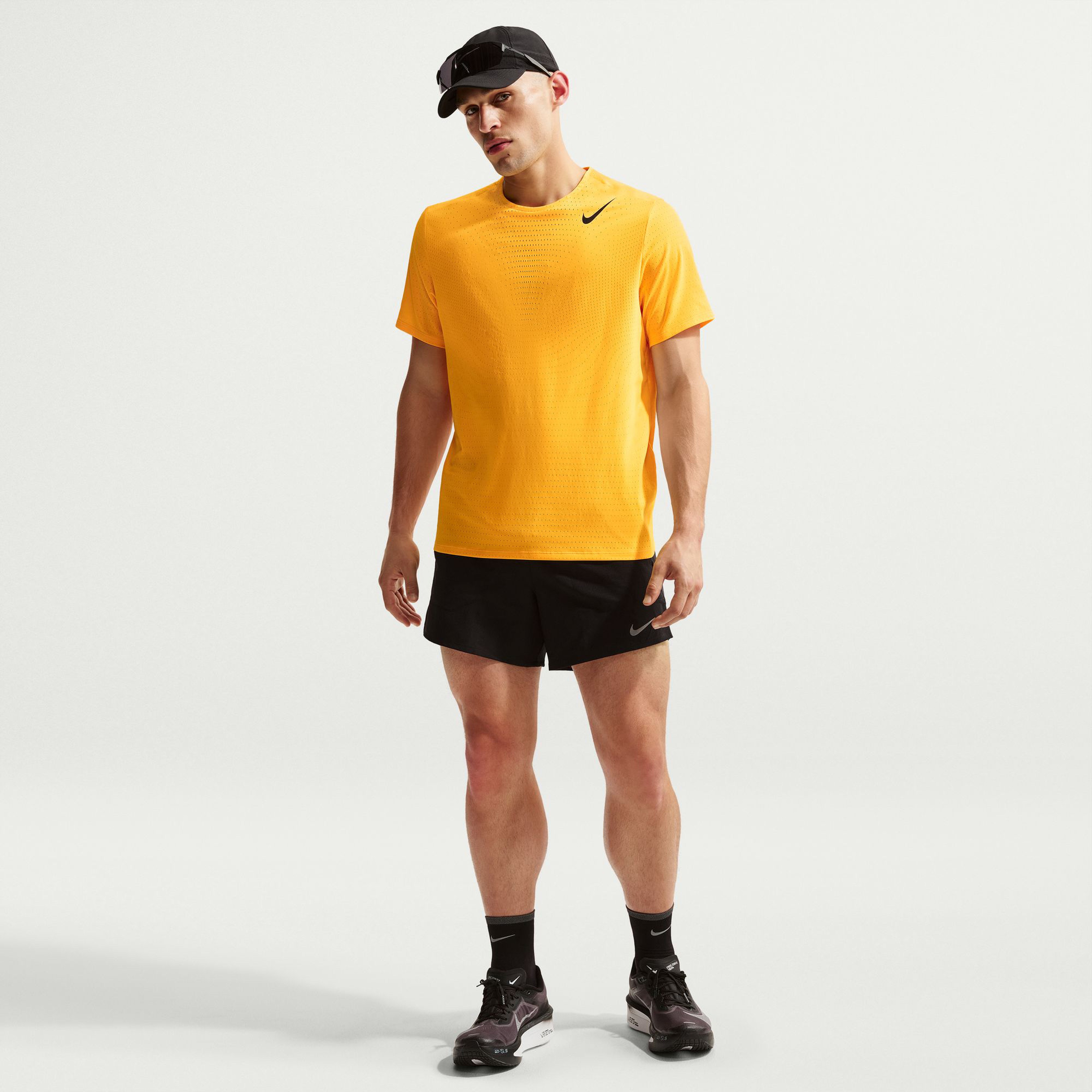 Nike AeroSwift Erkek Turuncu Koşu T-Shirt