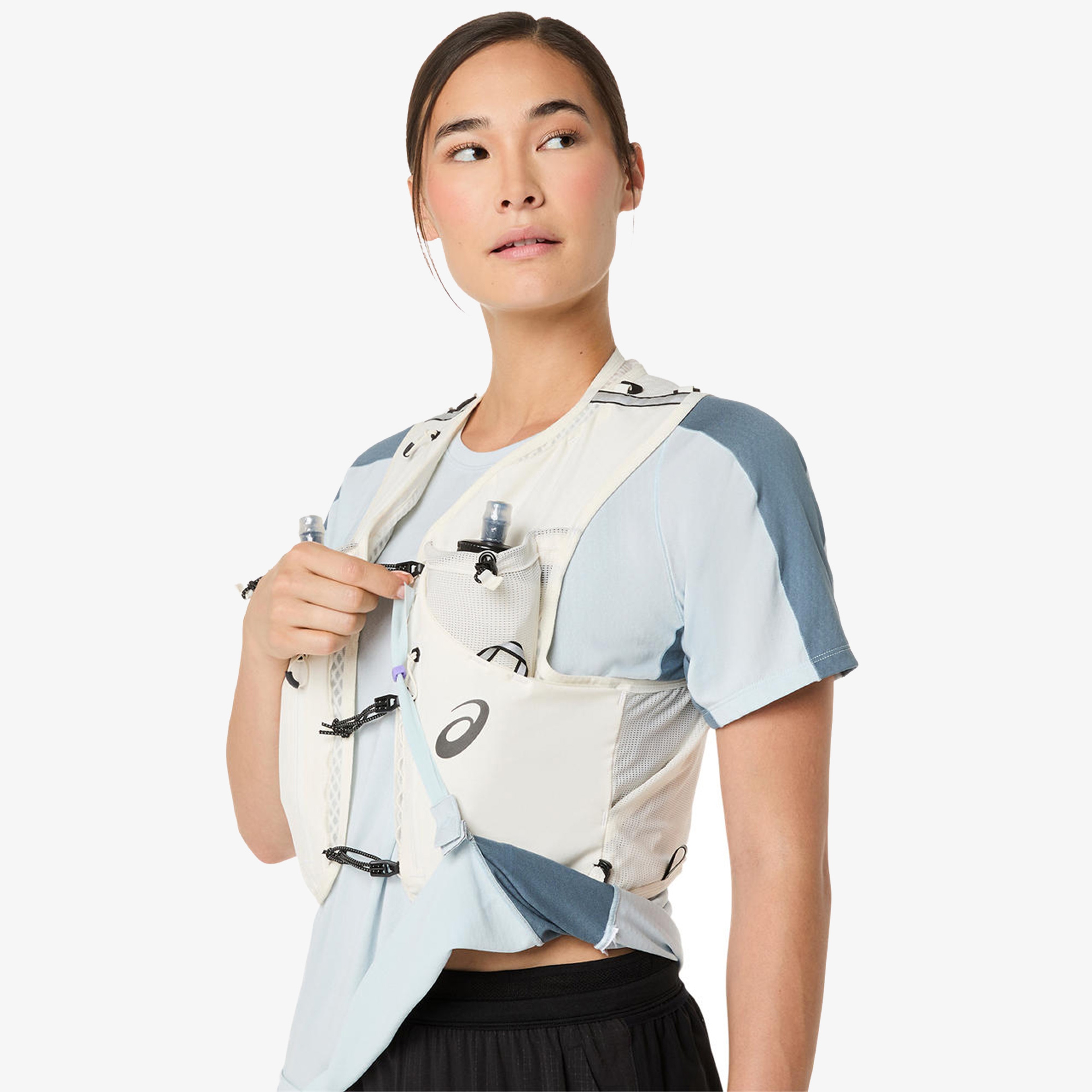 Asics Fujitrail Elite Ss Top Kadın Gri Koşu T-Shirt