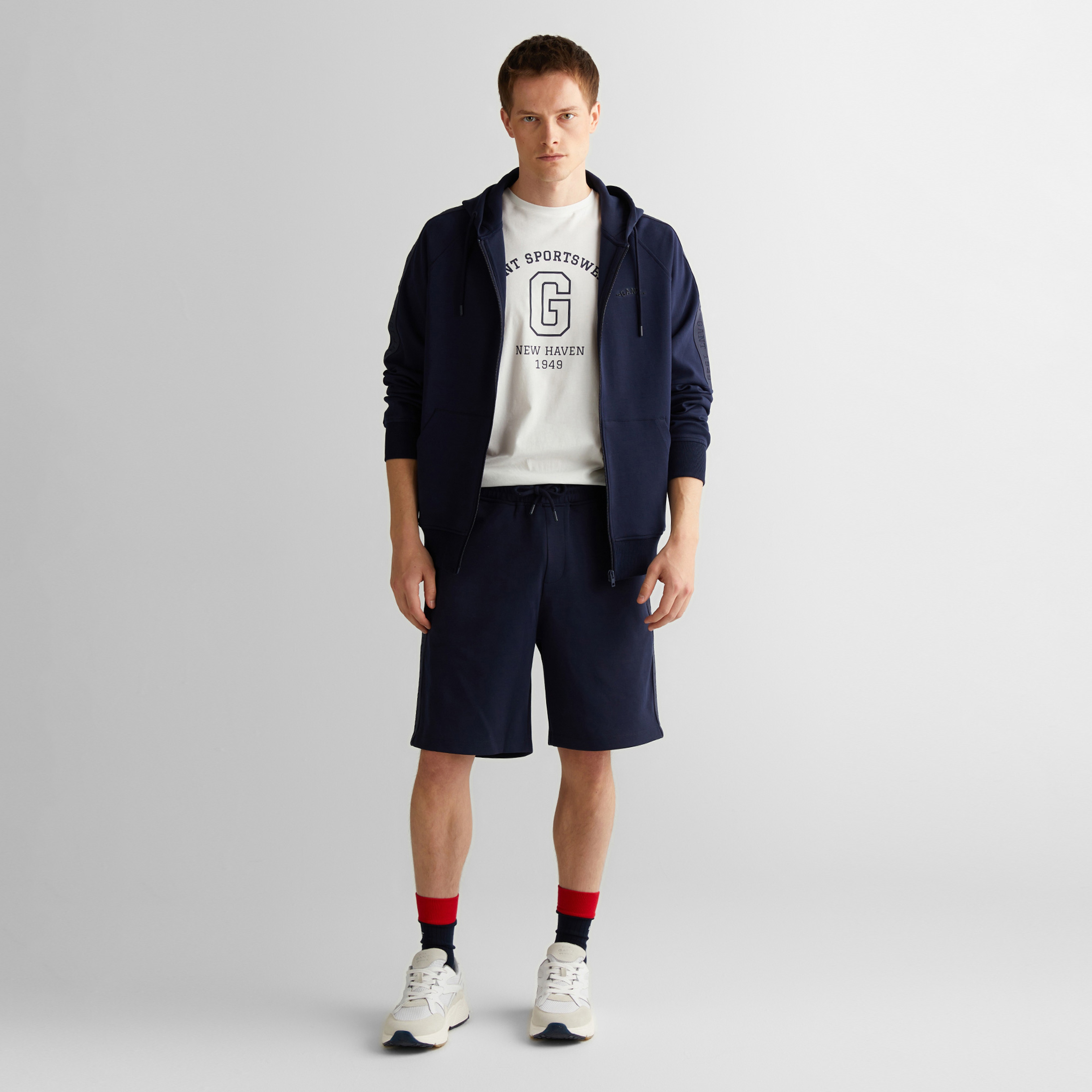 GANT Erkek Lacivert Regular Fit Kapüşonlu Sweatshirt