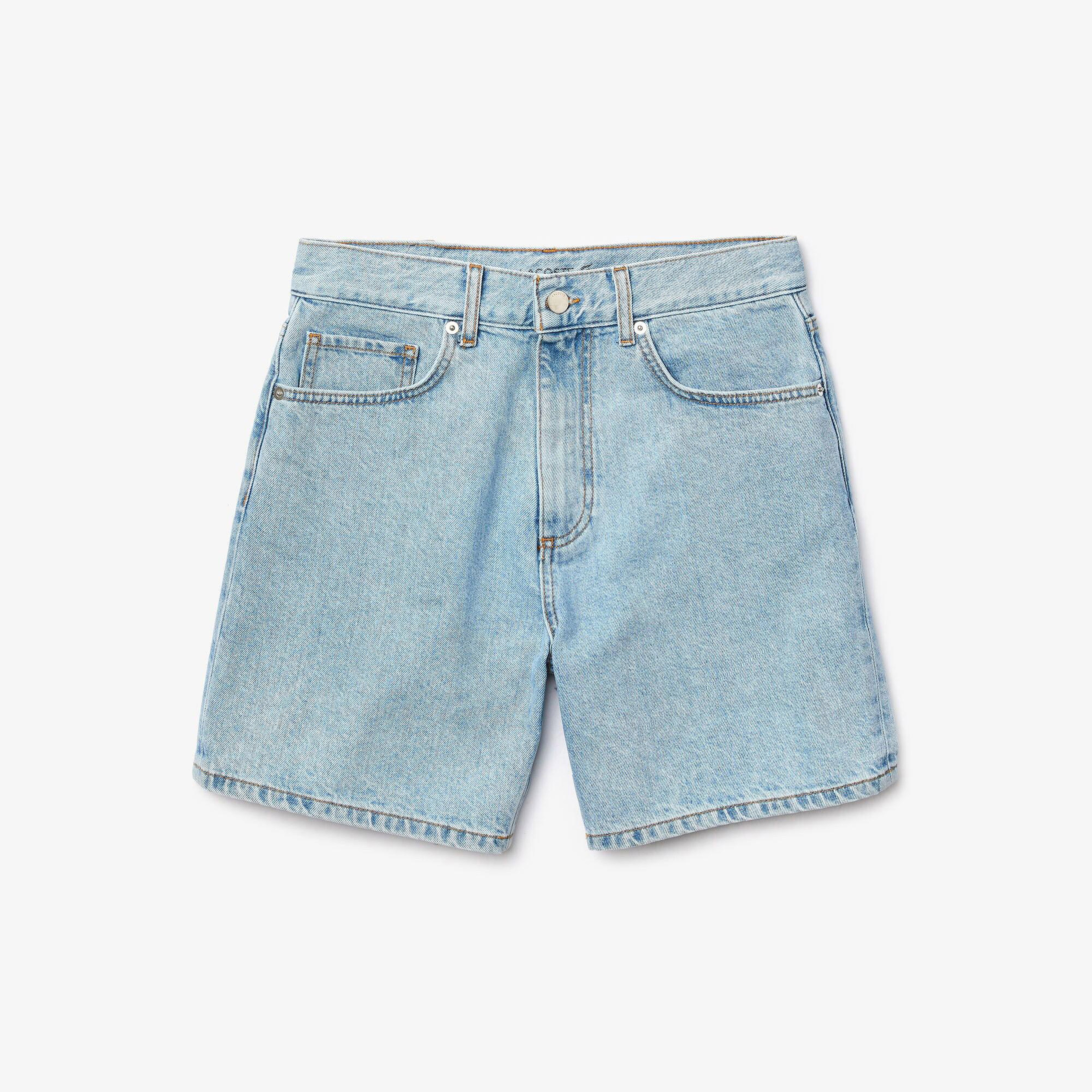 Lacoste Kadın Regular Fit Mavi Denim Bermuda