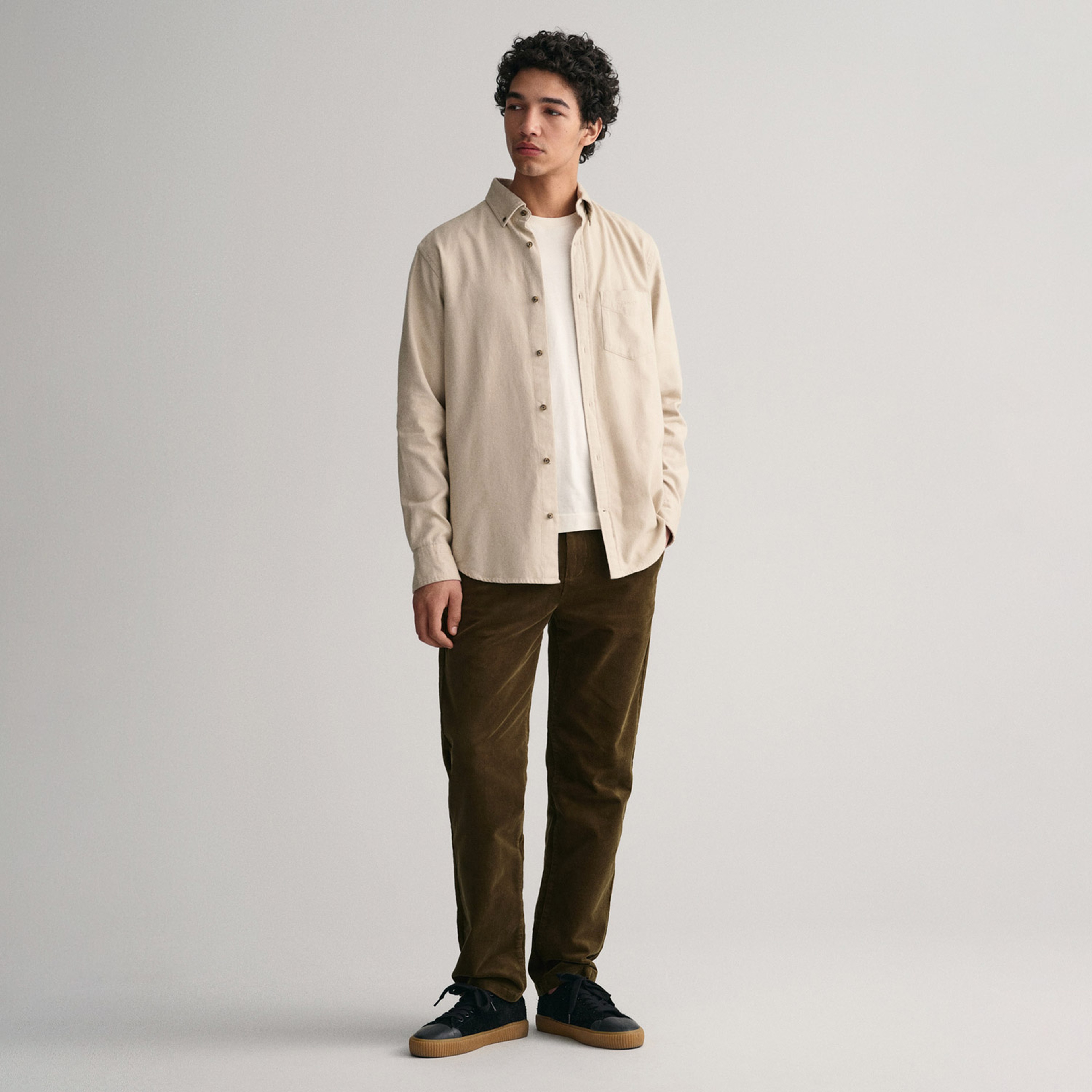 GANT Erkek Bej Regular Fit Düğmeli Yaka Gömlek