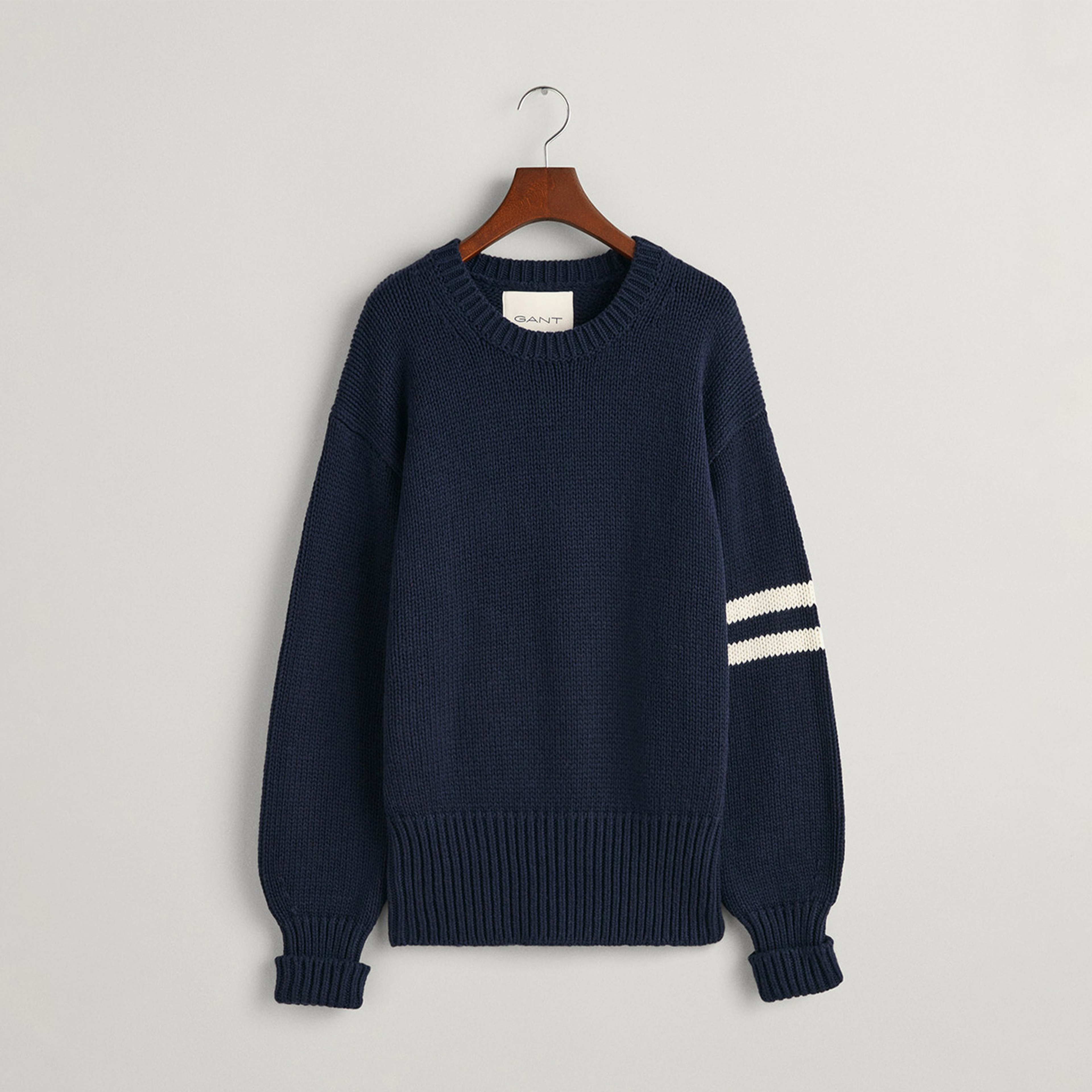 GANT Kadın Lacivert Relaxed Fit Bisiklet Yaka Kazak