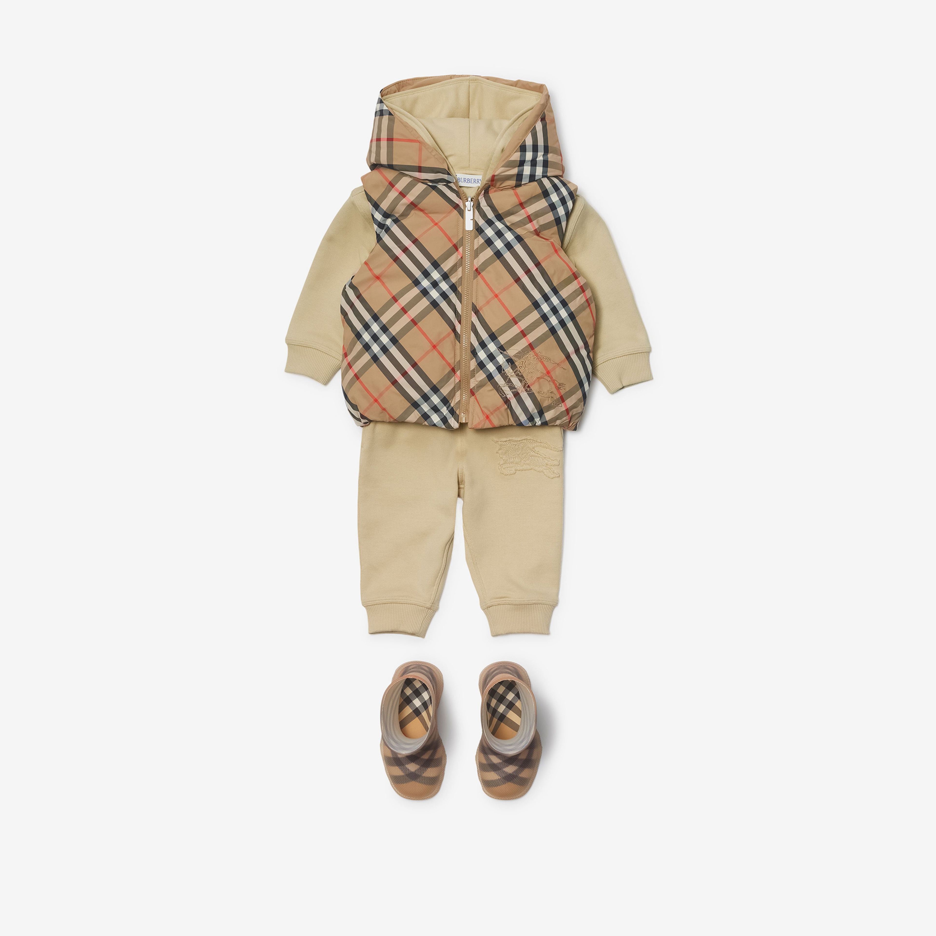 Burberry Axel Gilet Reversible Nylon Padded Gilet Çocuk Bej Yelek