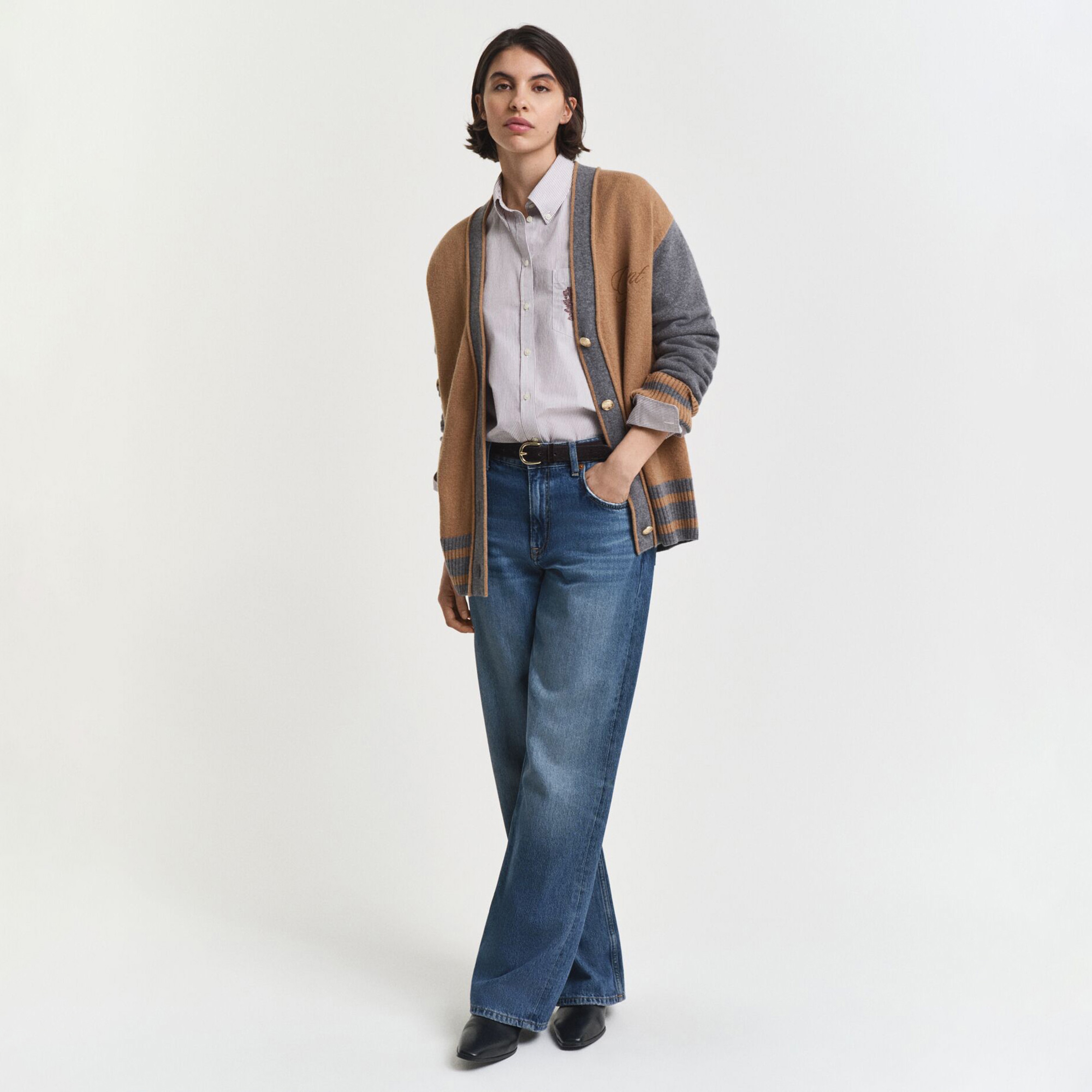 GANT Kadın Kahverengi Relaxed Fit Hırka