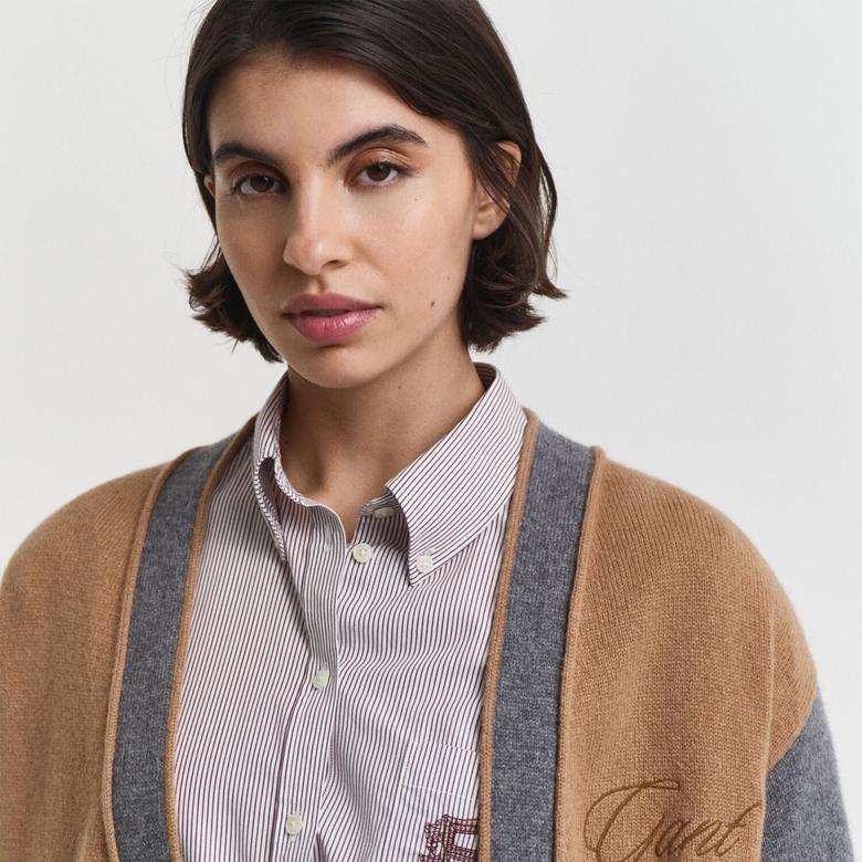 GANT Kadın Kahverengi Relaxed Fit Hırka