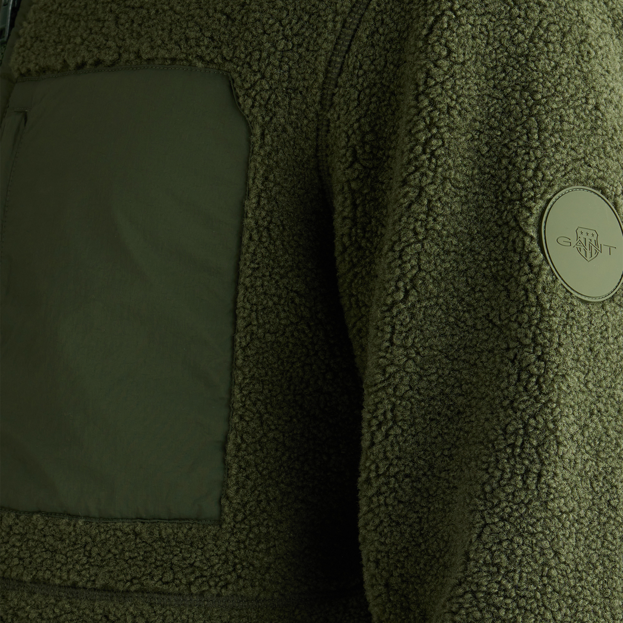 GANT Erkek Haki Fermuarlı Çift Taraflı Polar Sweatshirt