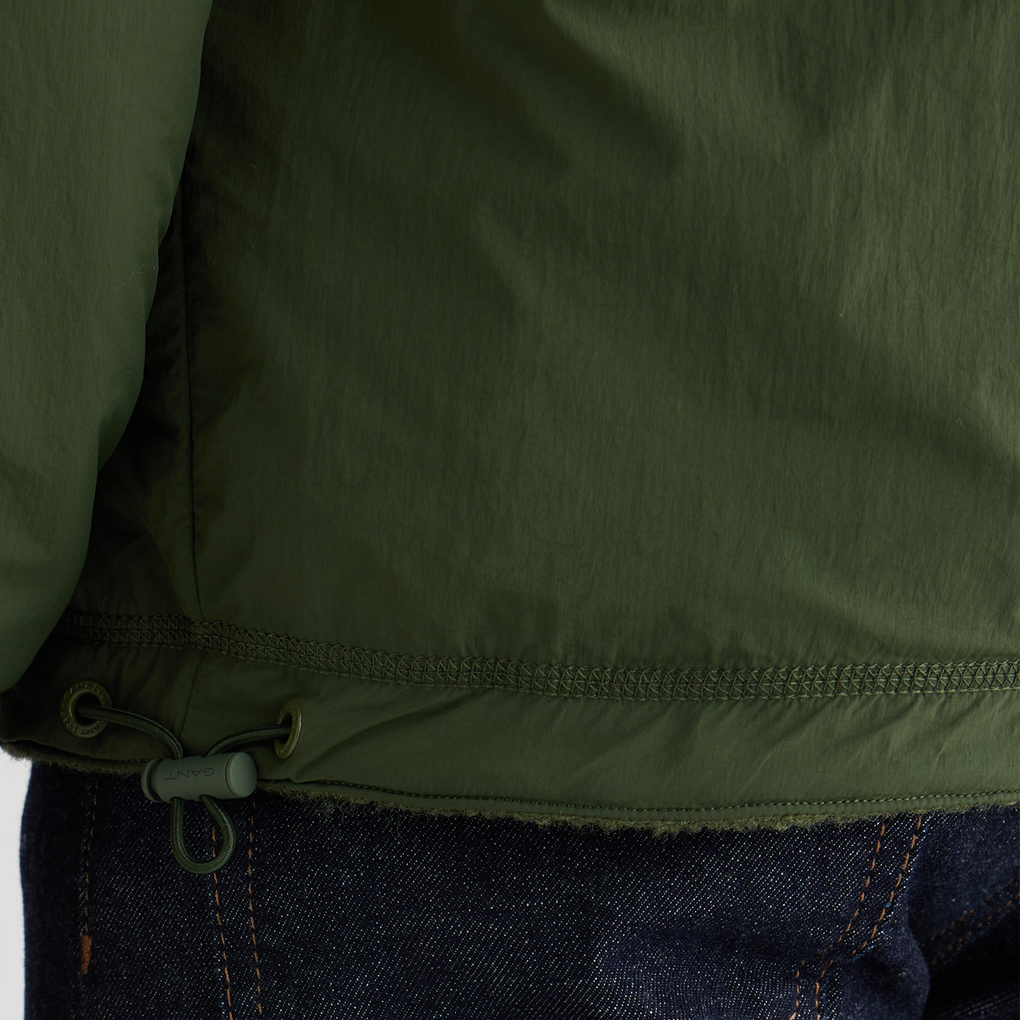 GANT Erkek Haki Fermuarlı Çift Taraflı Polar Sweatshirt