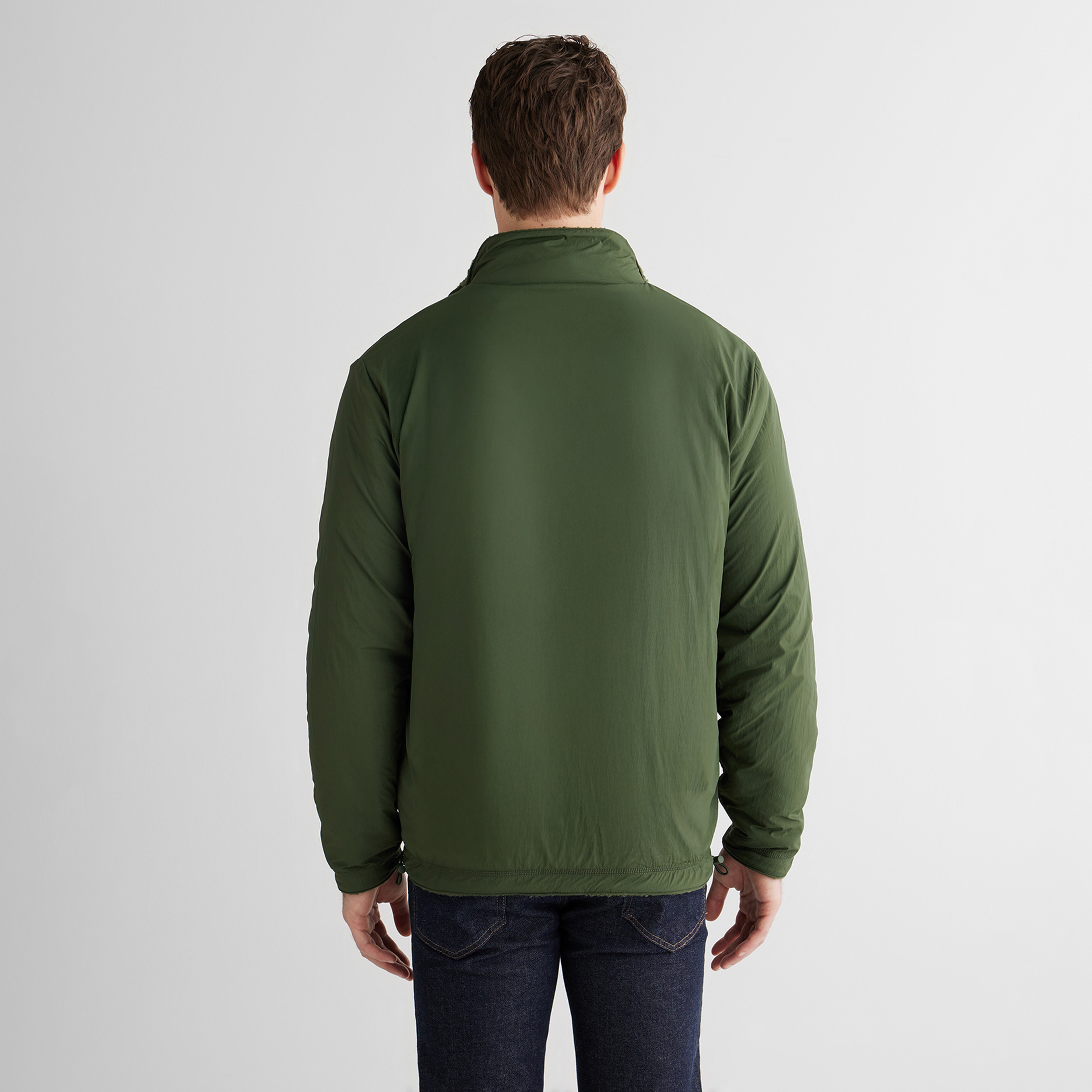 GANT Erkek Haki Fermuarlı Çift Taraflı Polar Sweatshirt