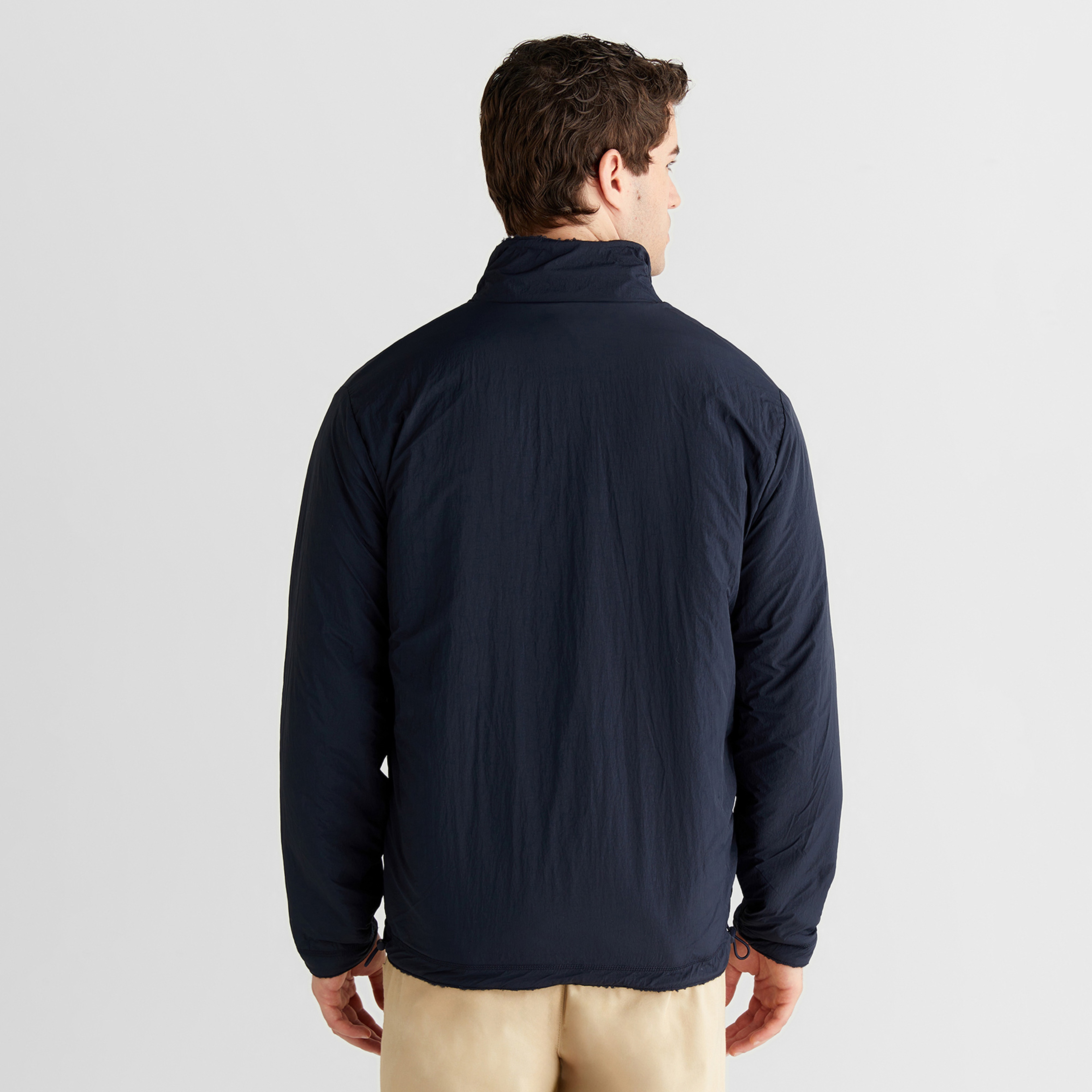 GANT Erkek Lacivert Fermuarlı Çift Taraflı Polar Sweatshirt