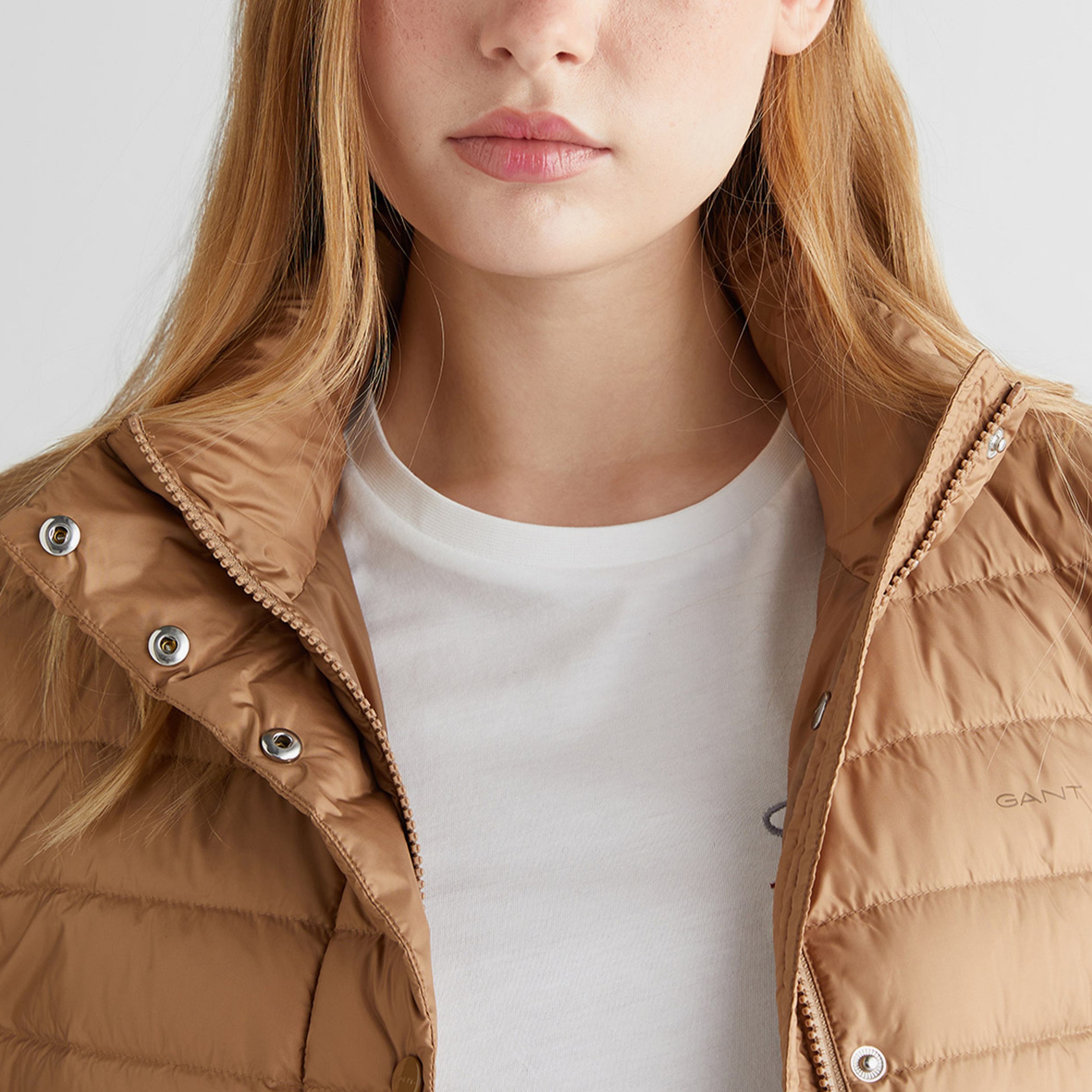 GANT Kadın Bej Regular Fit Fermuarlı Mont