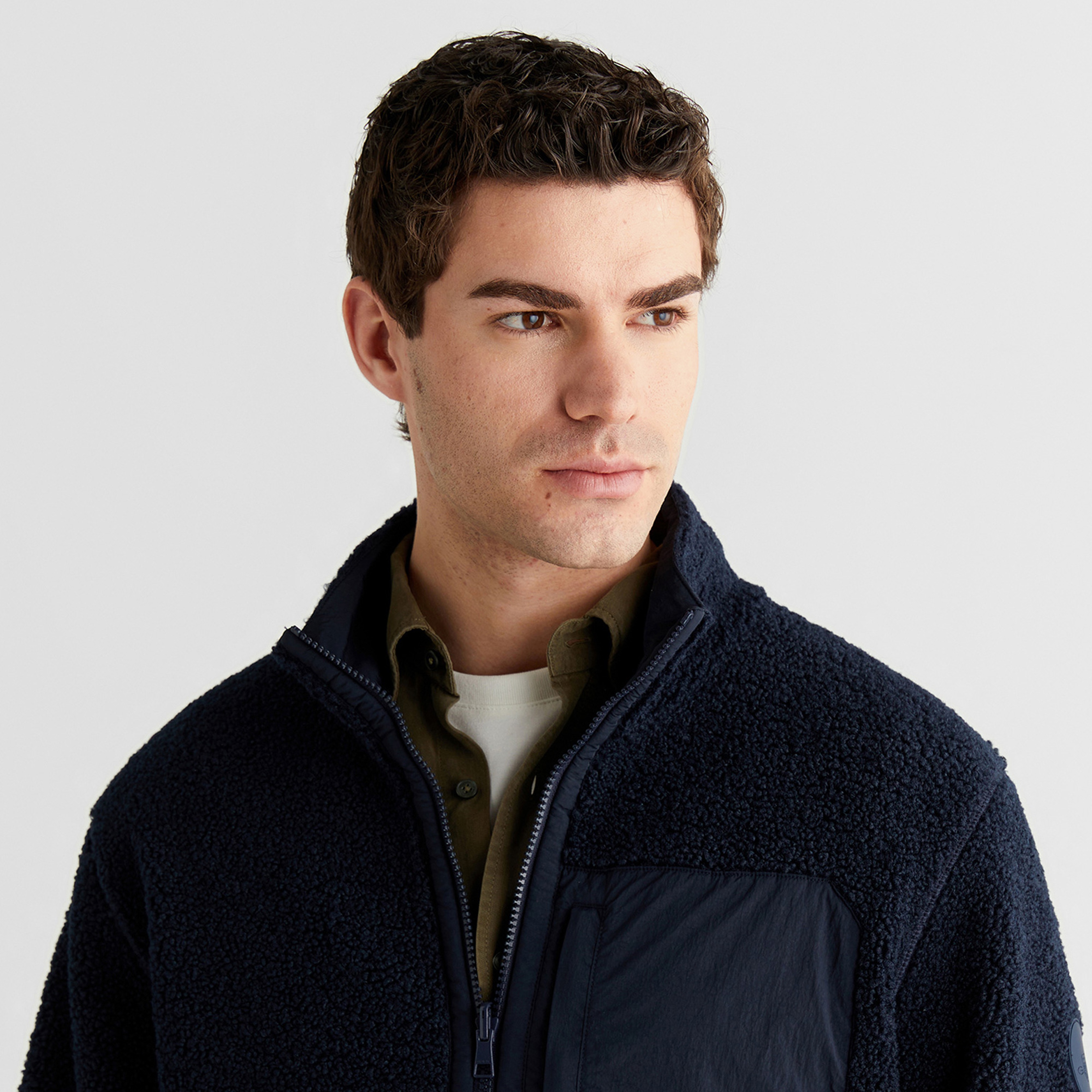 GANT Erkek Lacivert Fermuarlı Çift Taraflı Polar Sweatshirt