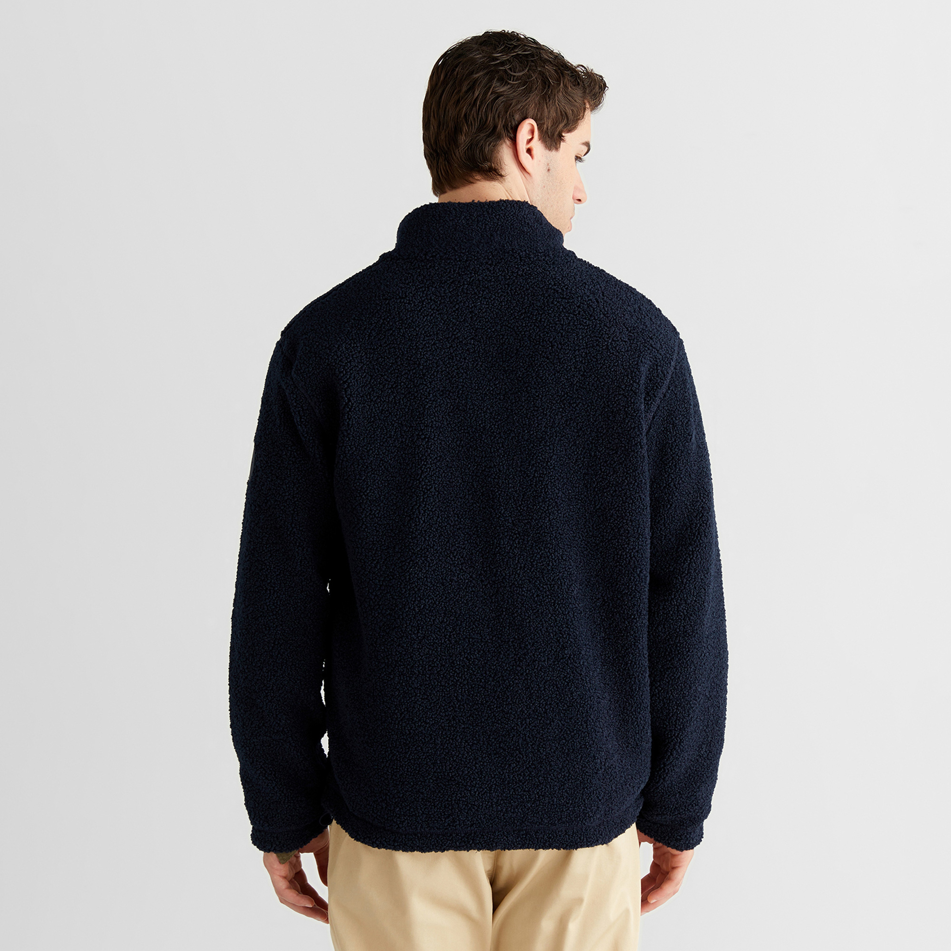 GANT Erkek Lacivert Fermuarlı Çift Taraflı Polar Sweatshirt