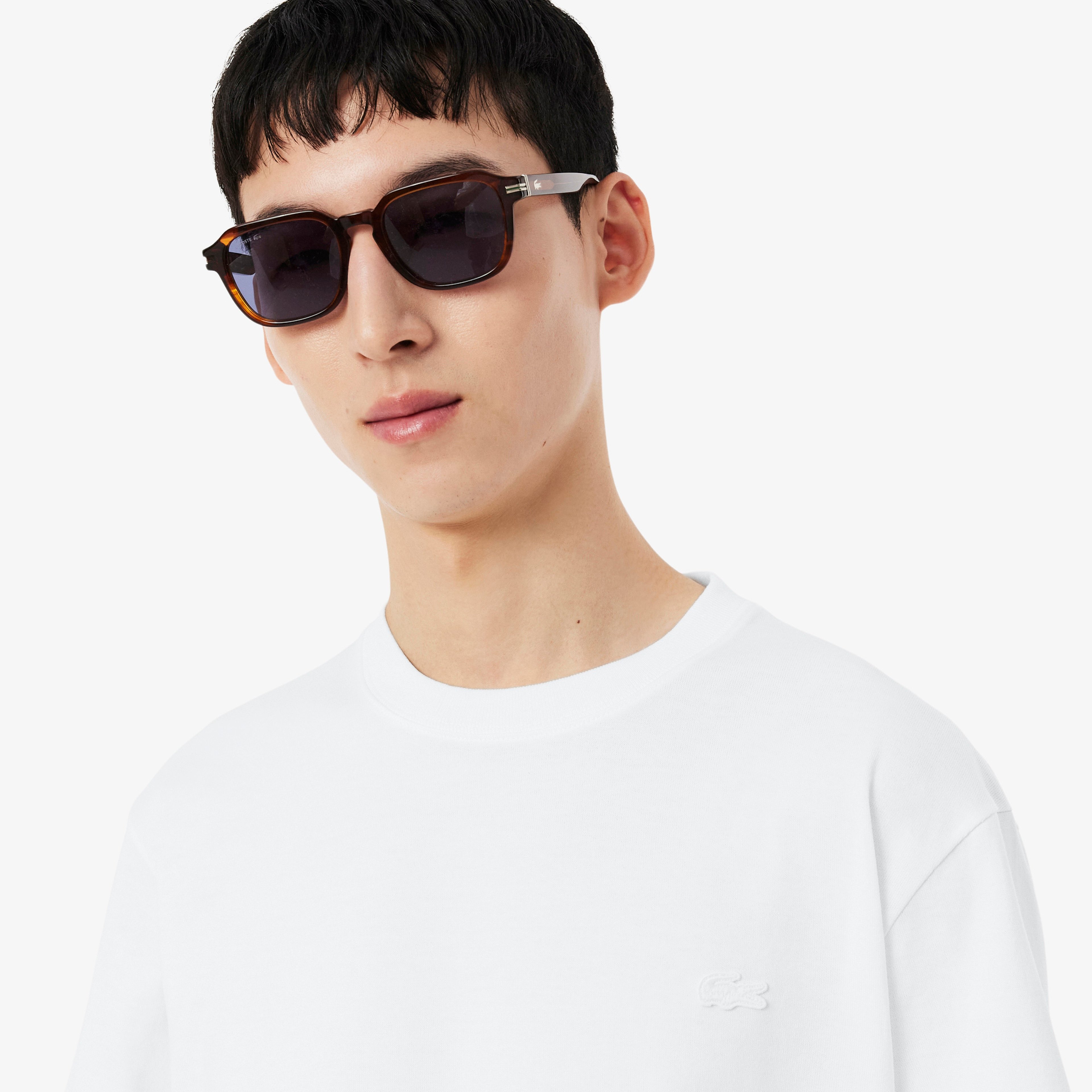 Erkek Classic Fit Bisiklet Yaka Baskılı Beyaz T-Shirt