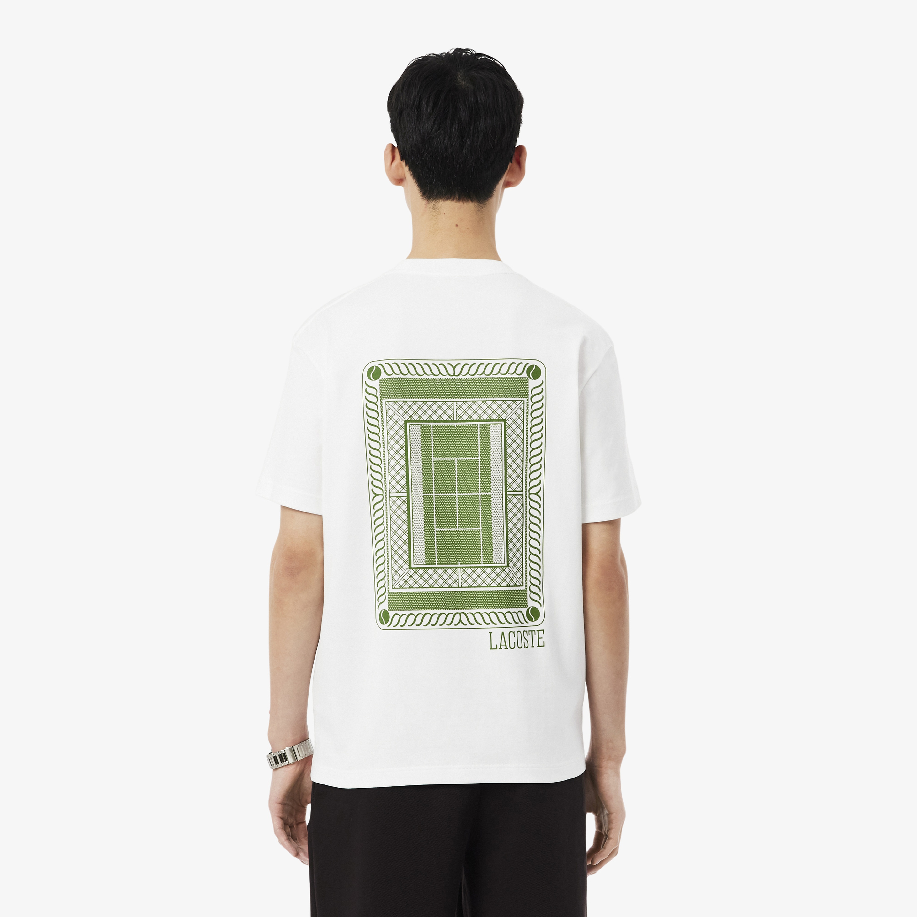 Erkek Classic Fit Bisiklet Yaka Baskılı Beyaz T-Shirt
