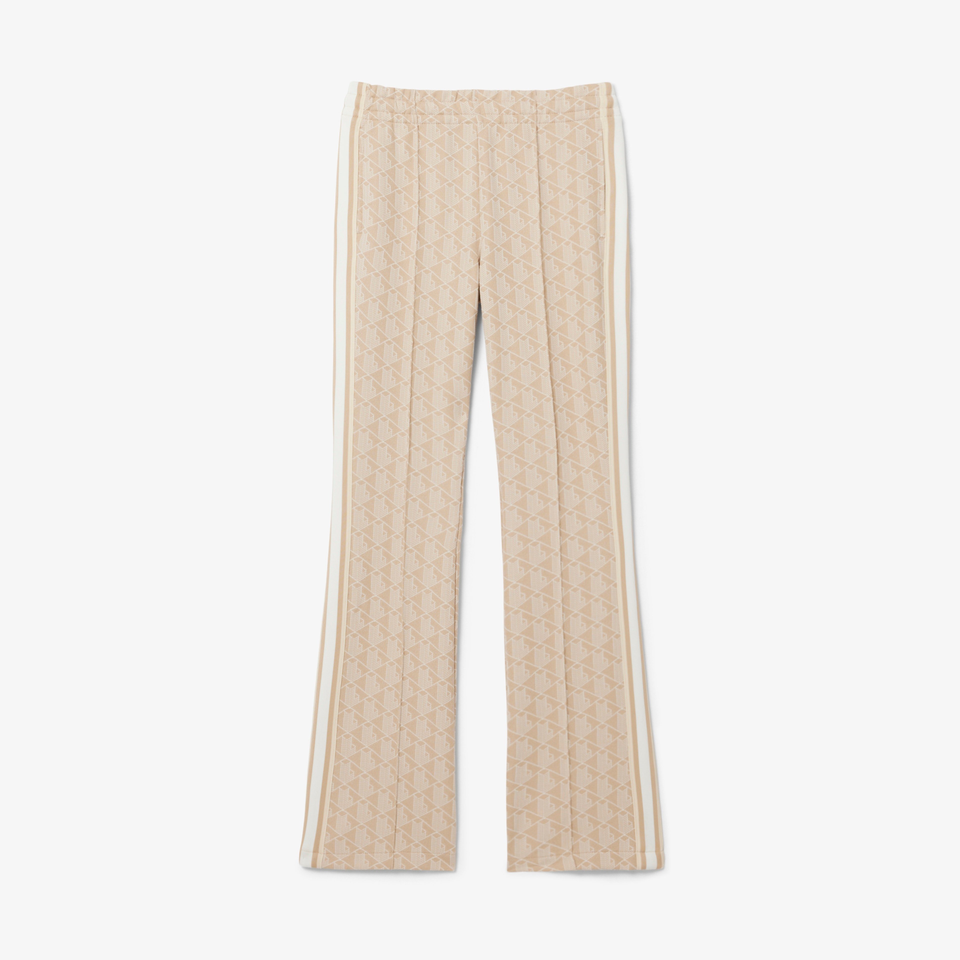Kadın Flare Fit Monogram Bej Eşofman Altı