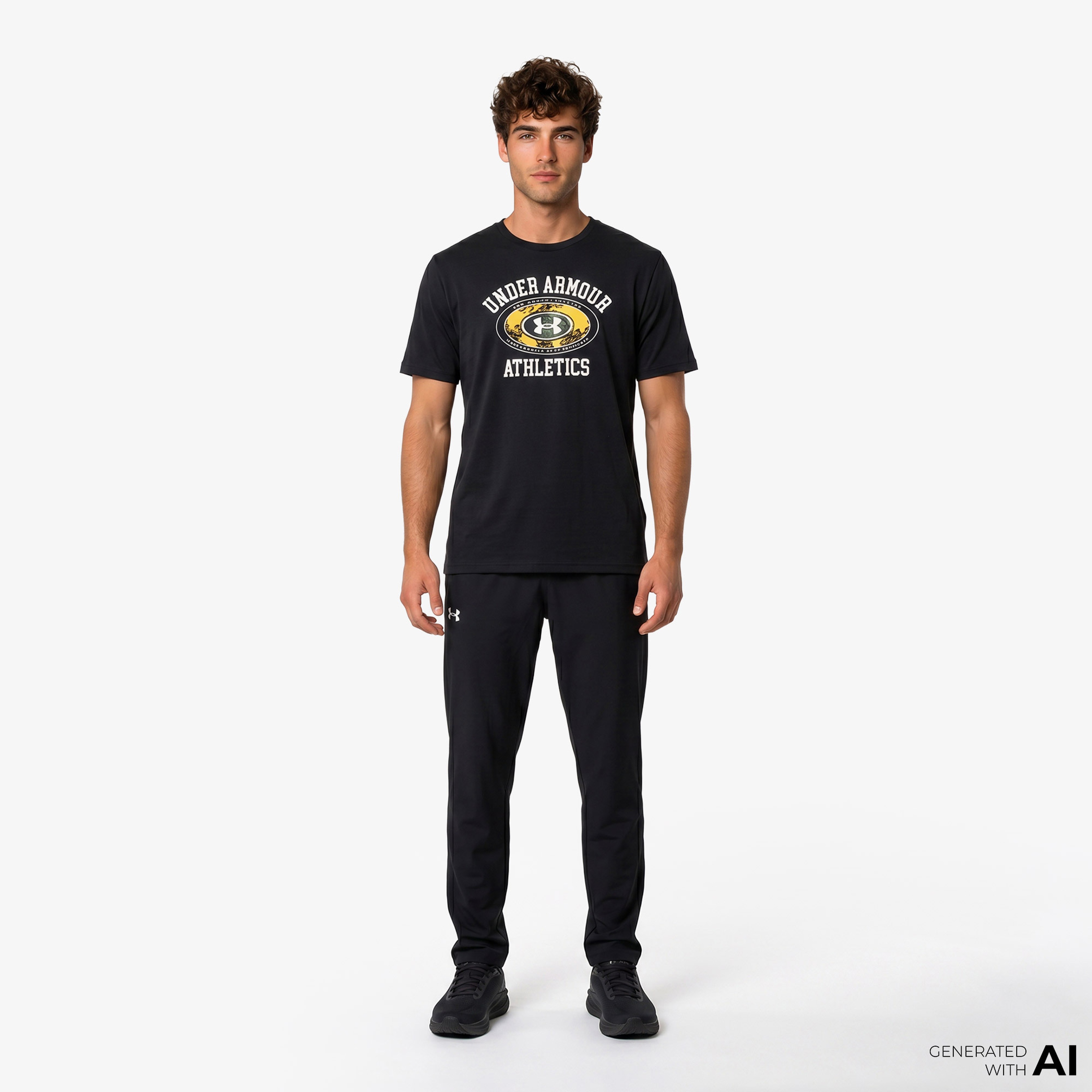 Under Armour 60/40S Armor Globe Ss Erkek Siyah T-Shirt