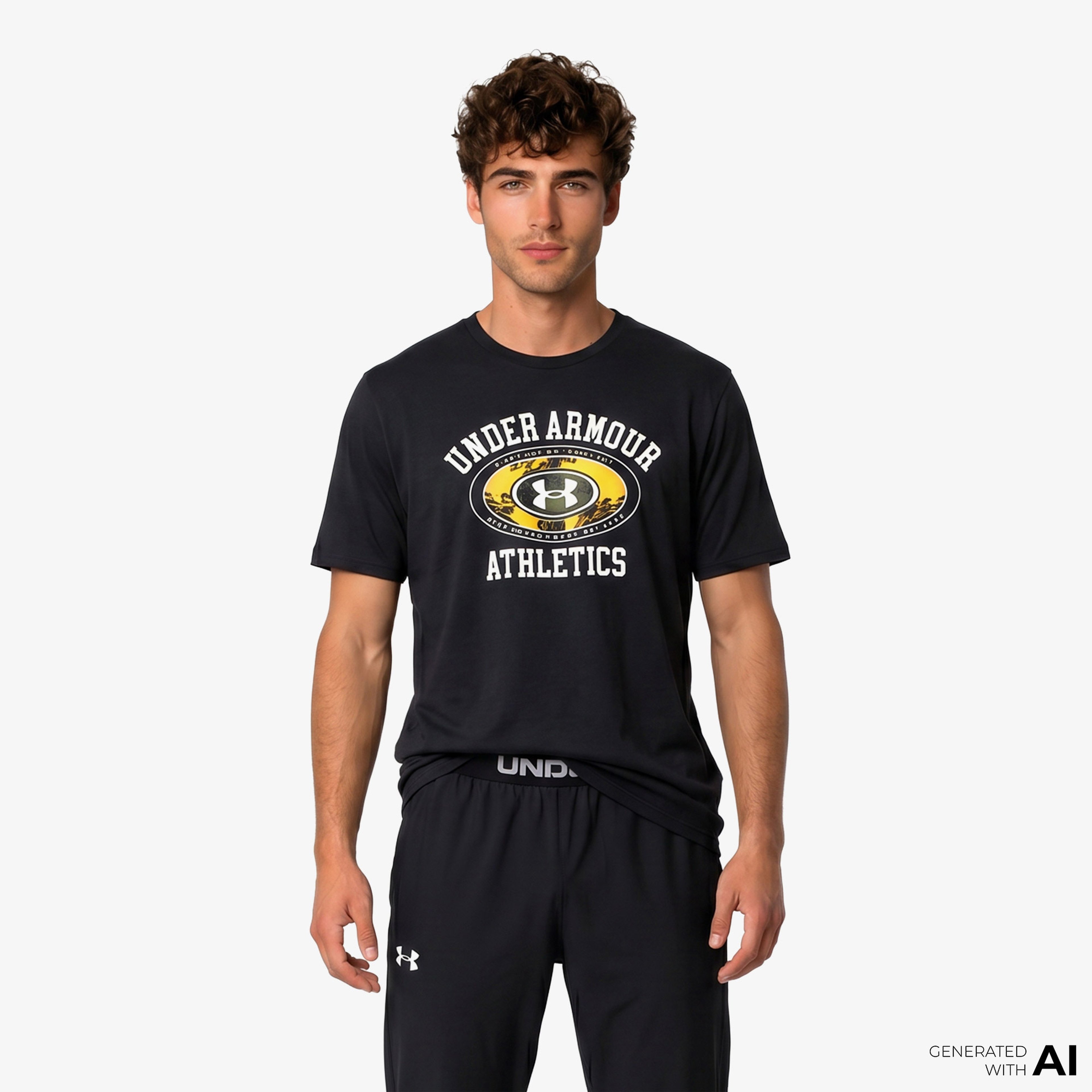 Under Armour 60/40S Armor Globe Ss Erkek Siyah T-Shirt