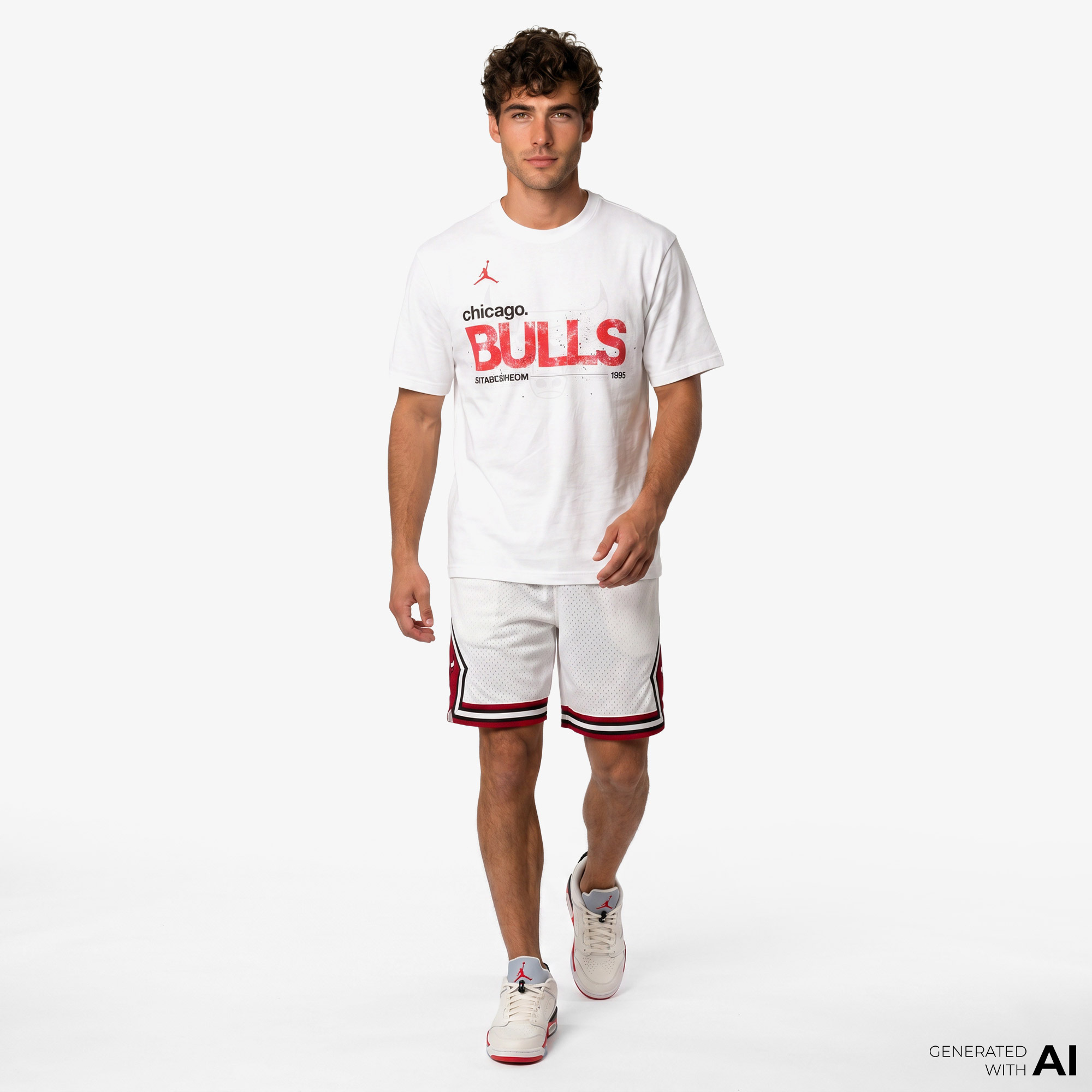 Jordan '85 NBA Statement  Chicago Bulls Courtside Erkek Beyaz T-Shirt