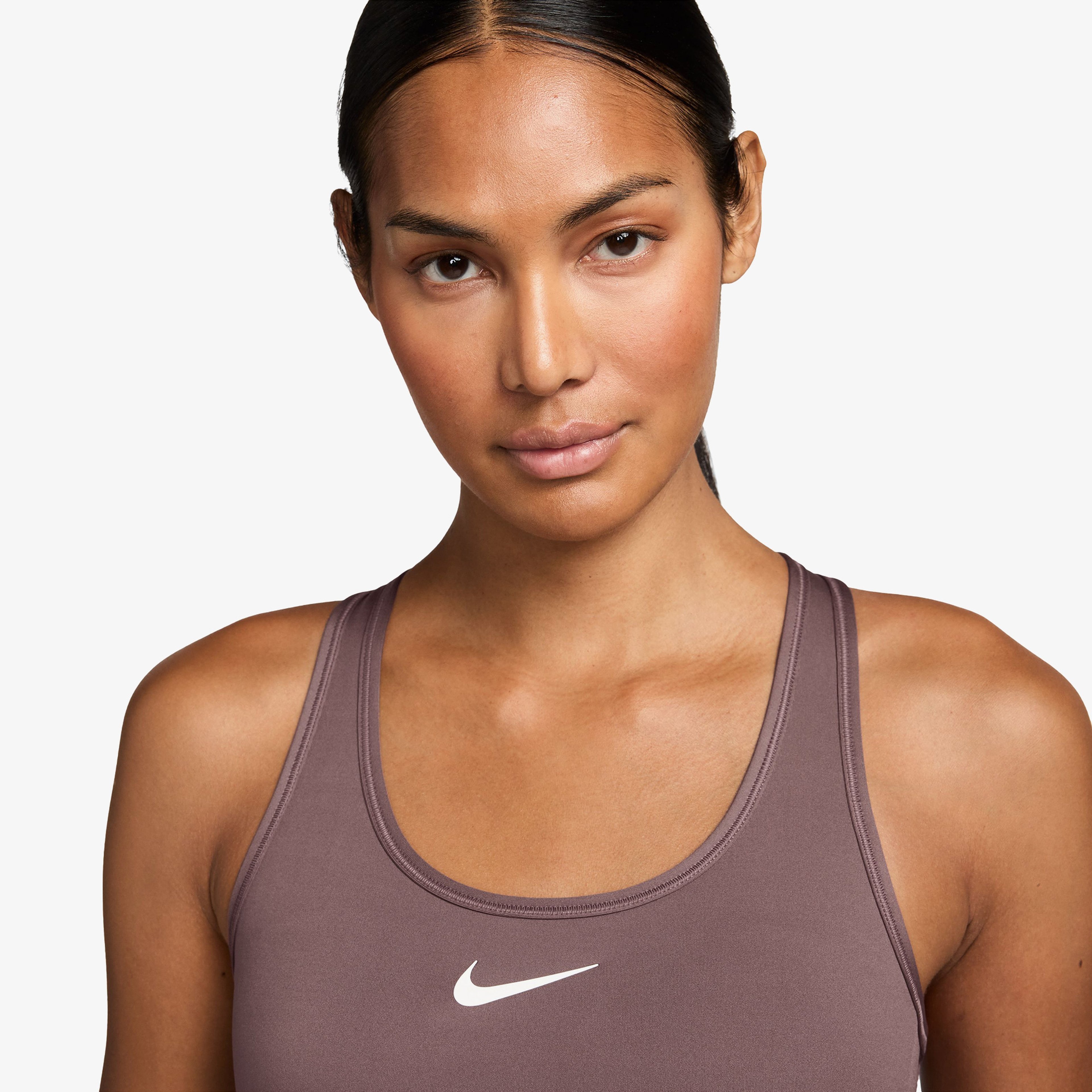 Nike Swsh Med Spt Kadın Mor Antrenman Bra