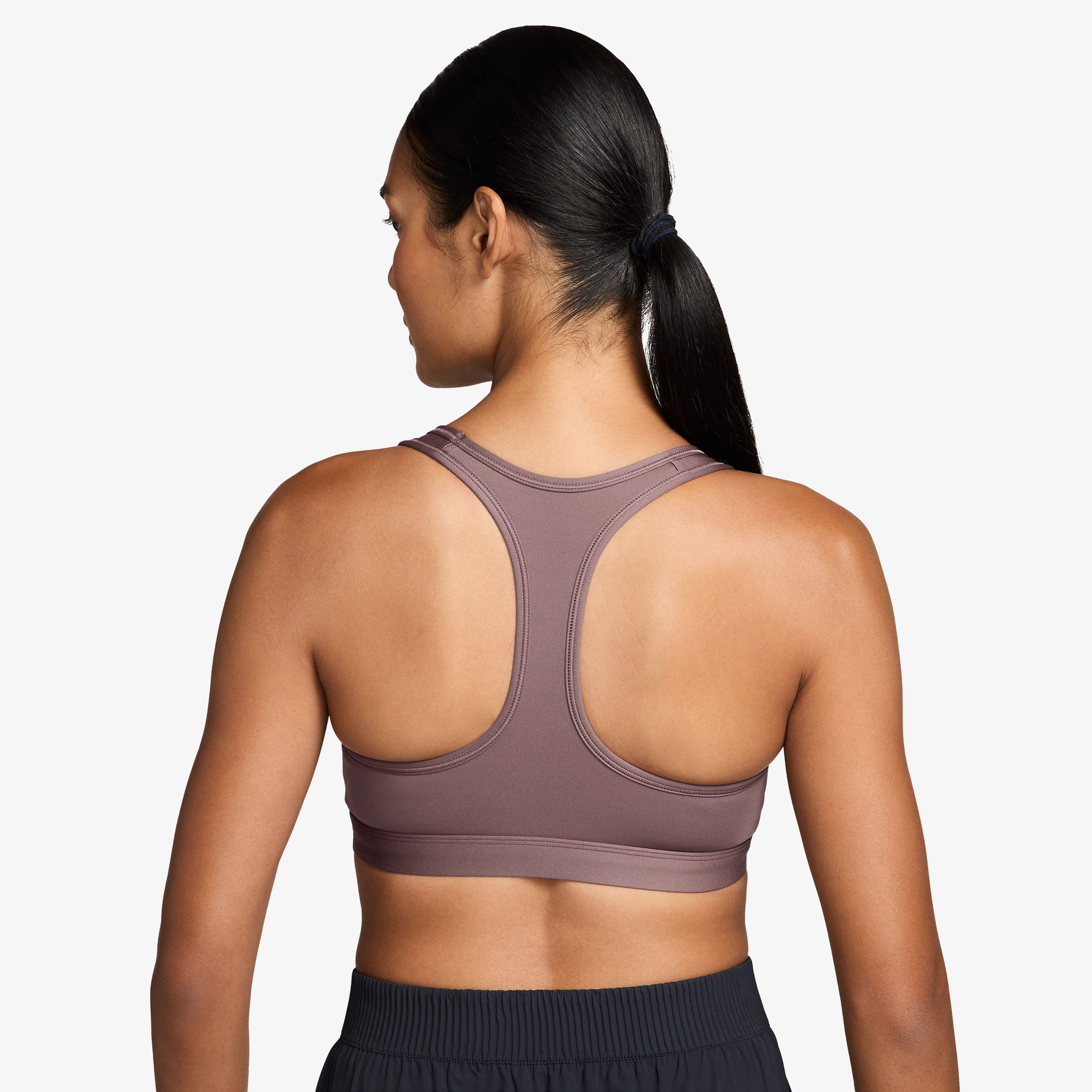 Nike Swsh Med Spt Kadın Mor Antrenman Bra